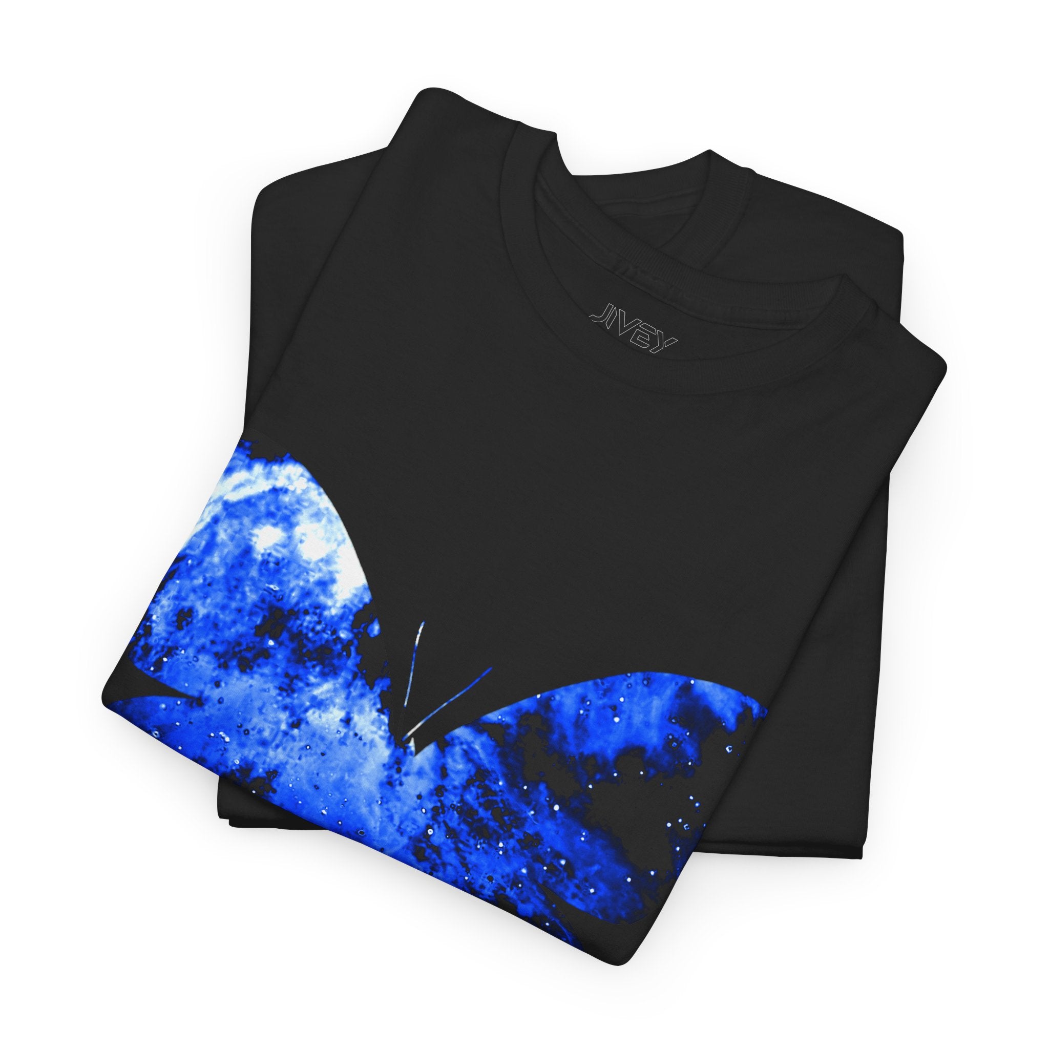 Butterfly Cosmos Silhouette Blue Lens Softstyle Cotton Tee
