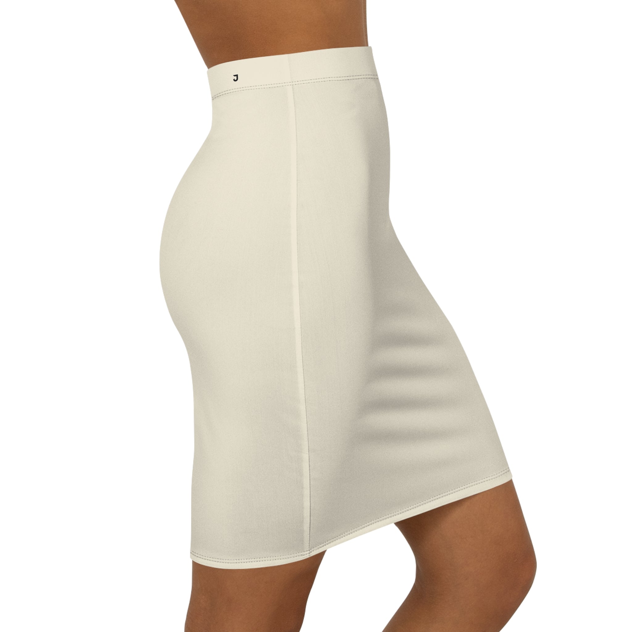 JIVEY Eminent Formal Slim-fit Mid-waist Cream Pencil Skirt