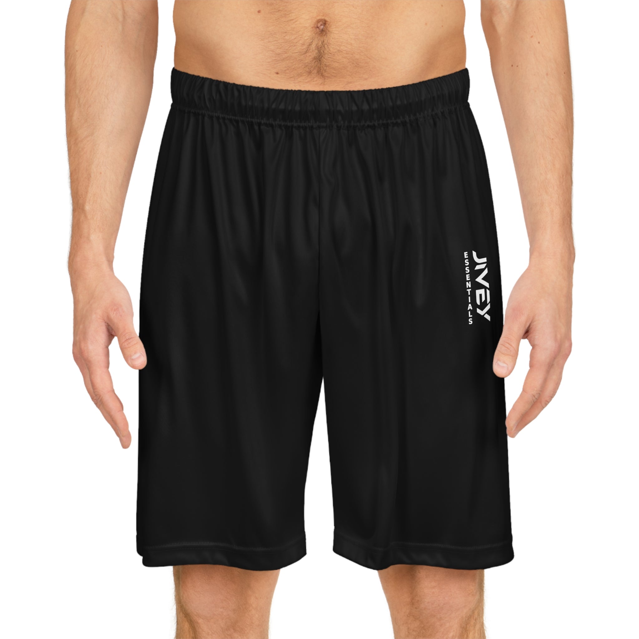 JIVEY Essentials Men's Moisture-wicking Black Basketball Shorts