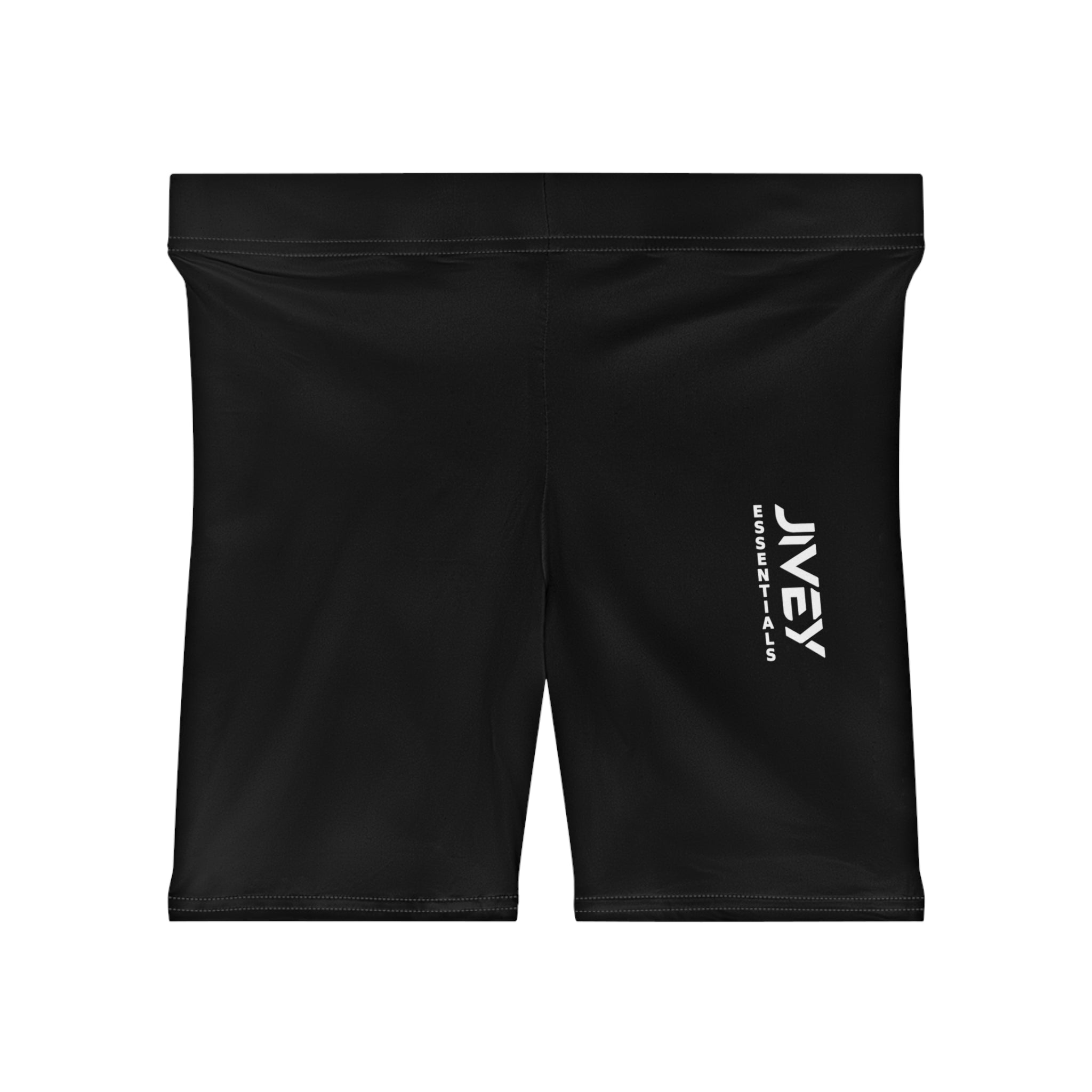JIVEY Essentials Women's Moisture-wicking Skinny-fit Black Biker Shorts