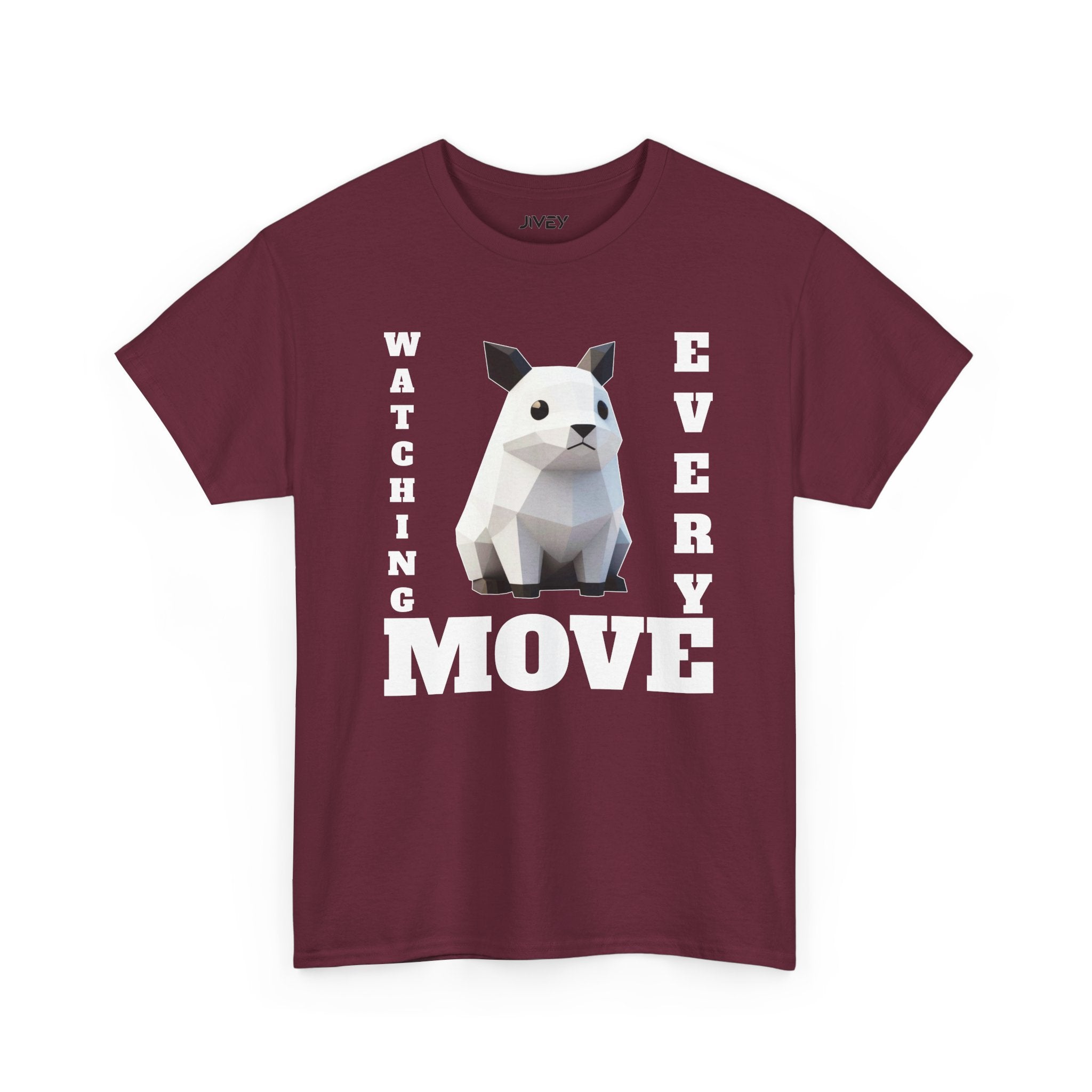 Geometric Pet Cat Low Poly Aesthetic Heavy Cotton Tee