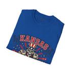 Kansas Heavy Hits Football Blues Tee