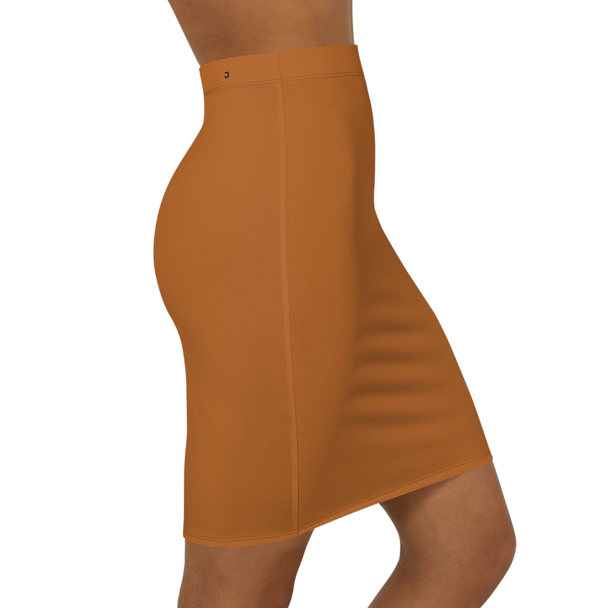 JIVEY Eminent Rich Slim-fit Mid-waist Brown Pencil Skirt