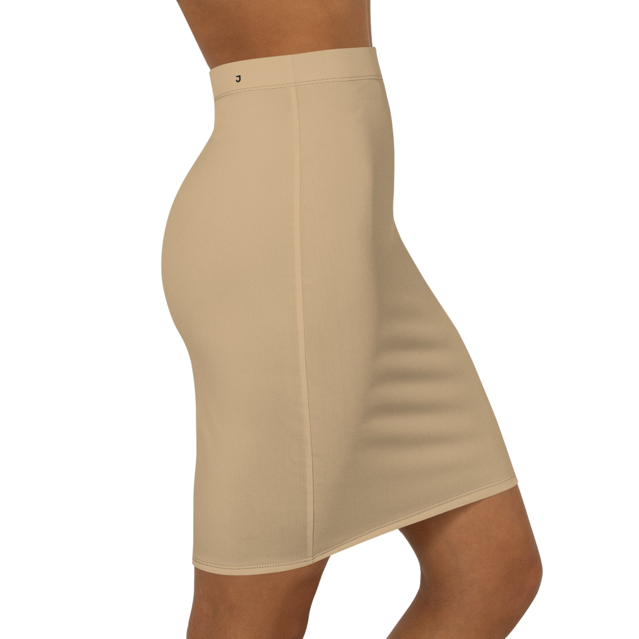JIVEY Eminent Formal Slim-fit Mid-waist Tan Pencil Skirt