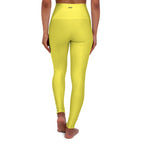 JIVEY Essentials Women's High Waisted Skinny-fit Lemon Yellow Yoga Leggings