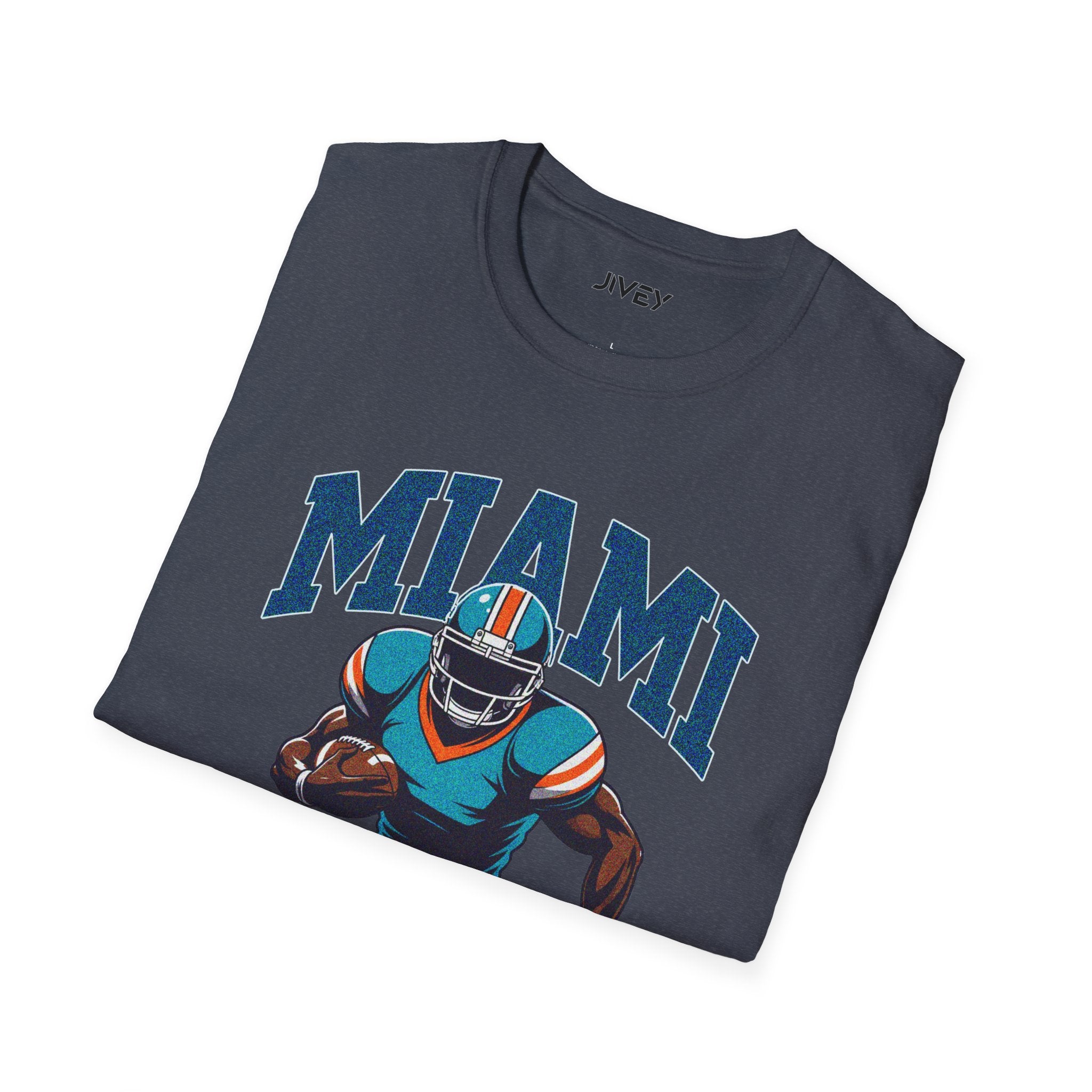Miami Full Blitz Football Grey Tone Tee