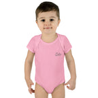 JIVEY Essentials Infant Baby Rib Short Sleeves Pink Bodysuit