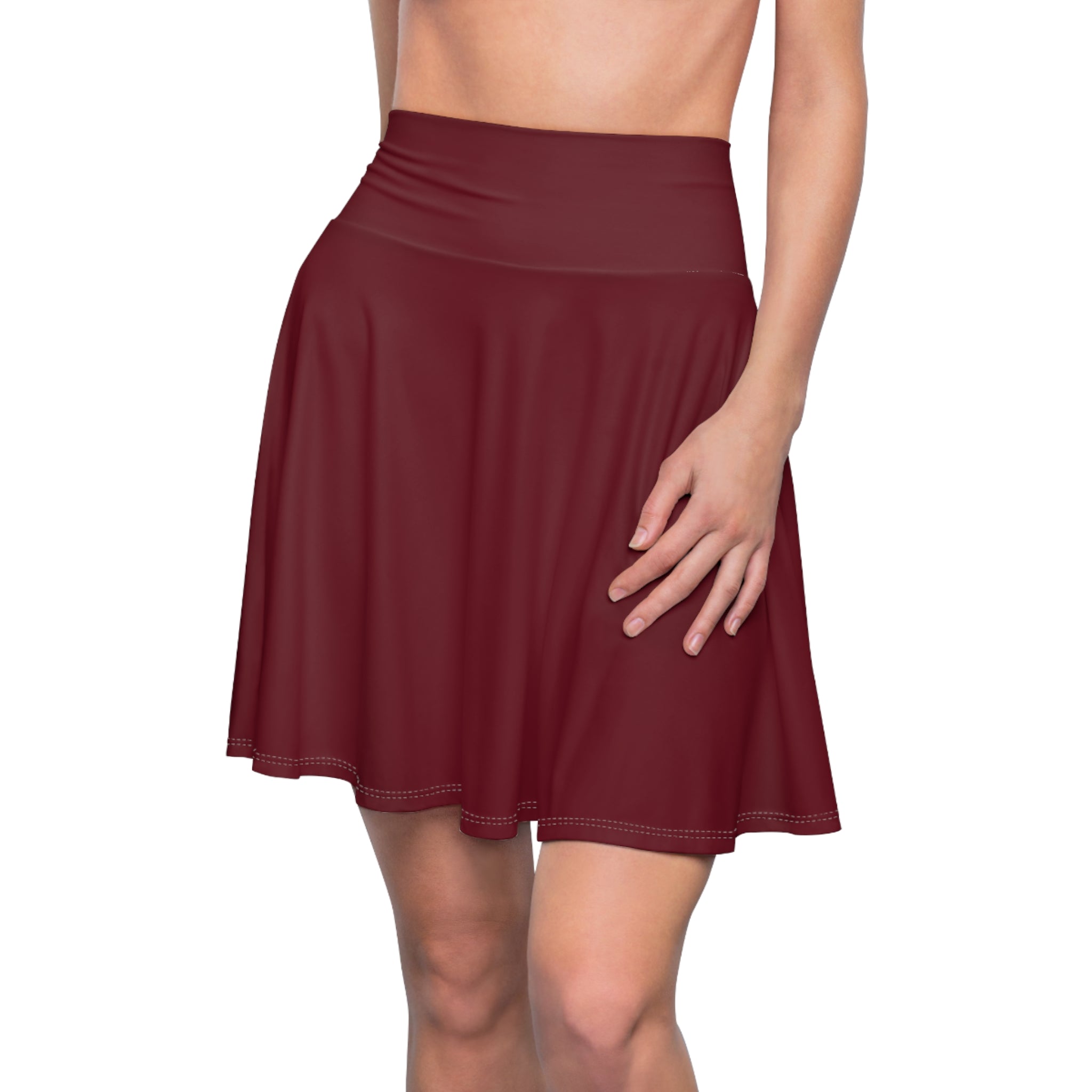 JIVEY Eminent Soft Versatile-fit Burgundy Skater Skirt
