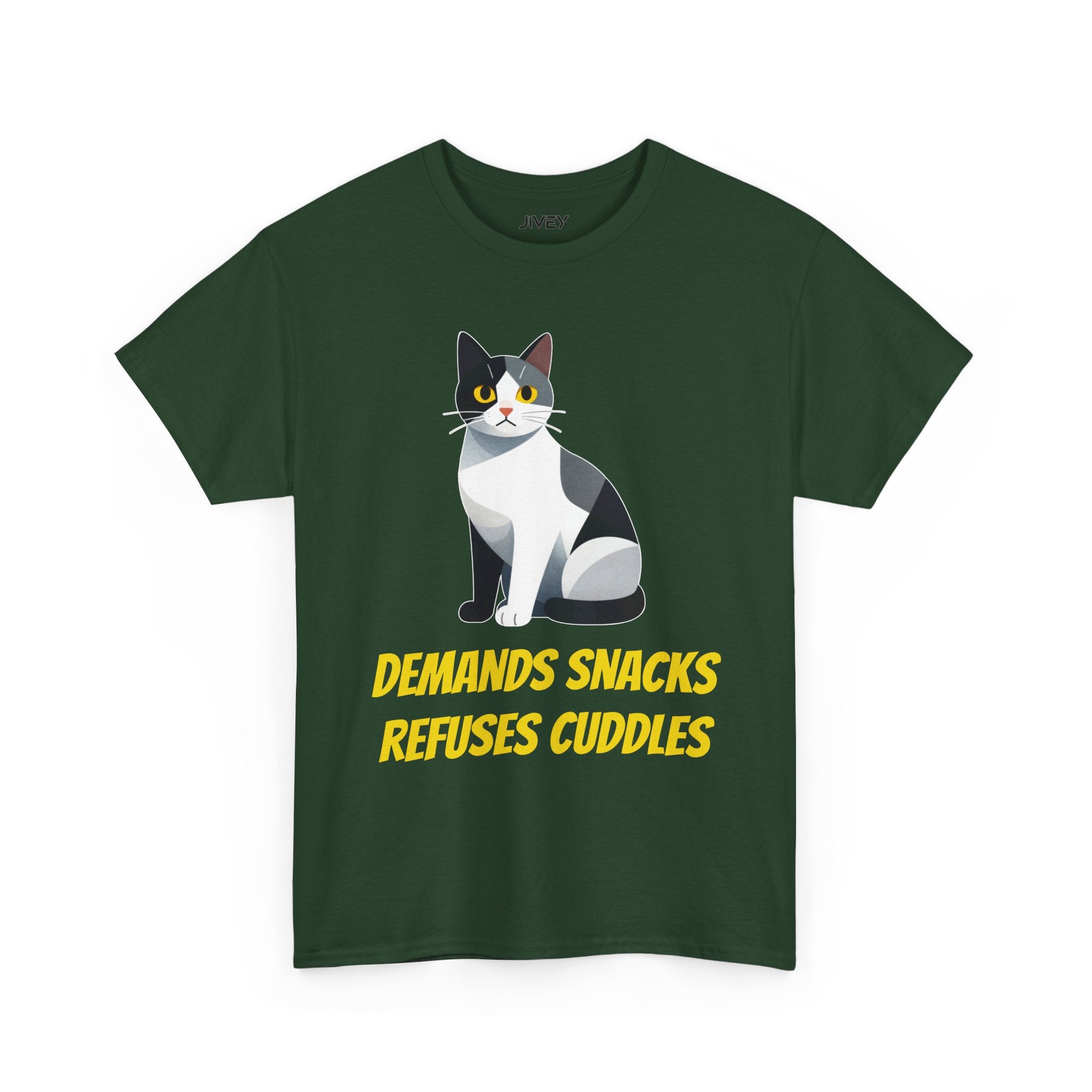 Cute Cat Cubist Style Heavy Cotton Tee