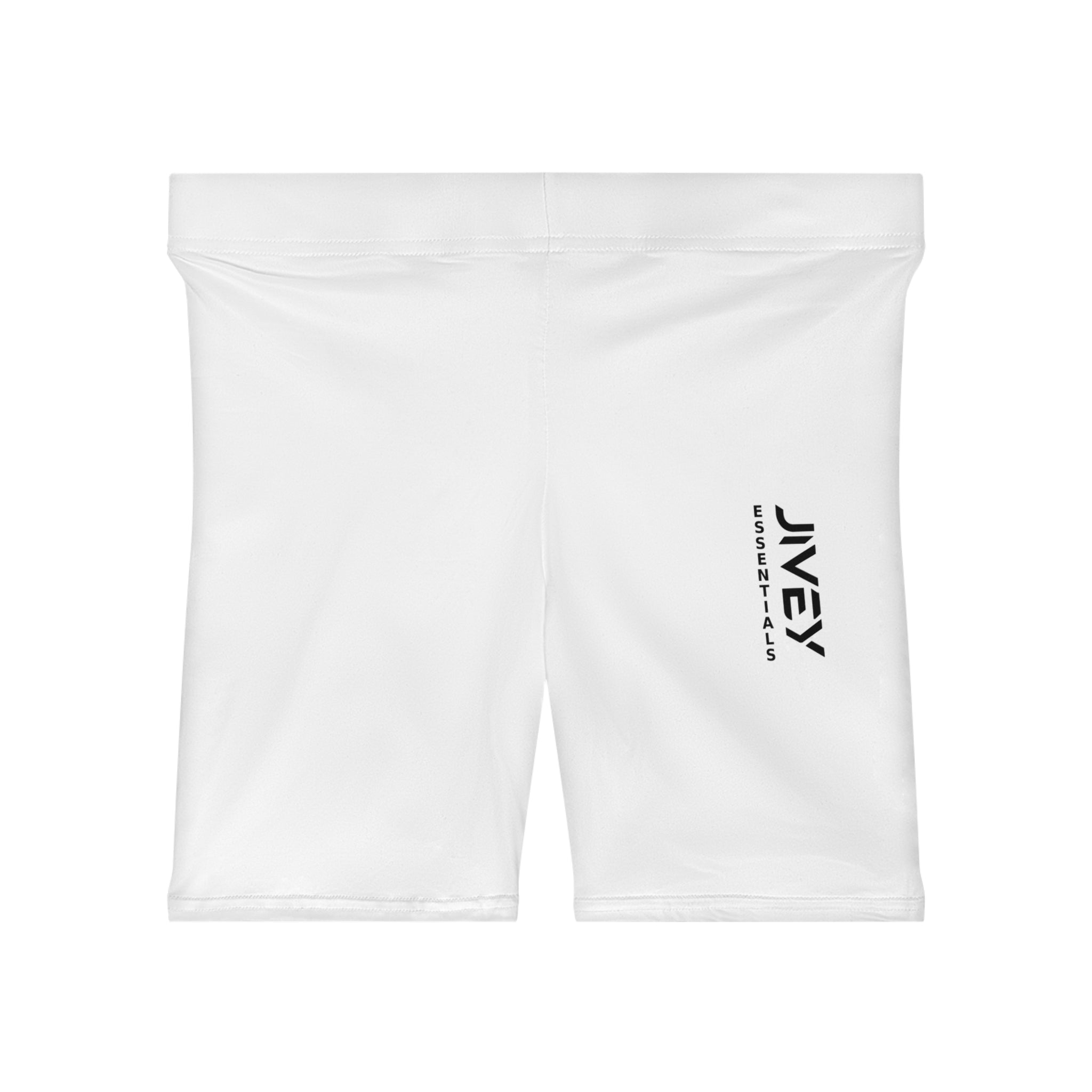 JIVEY Essentials Women's Moisture-wicking Skinny-fit White Biker Shorts