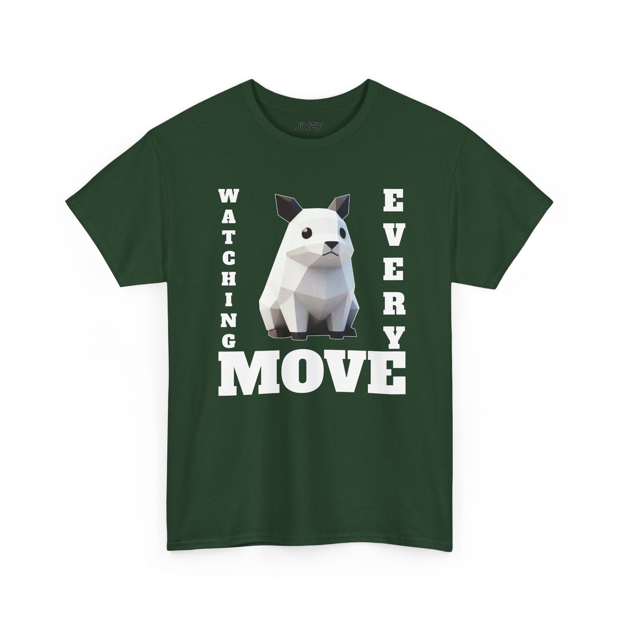 Geometric Pet Cat Low Poly Aesthetic Heavy Cotton Tee