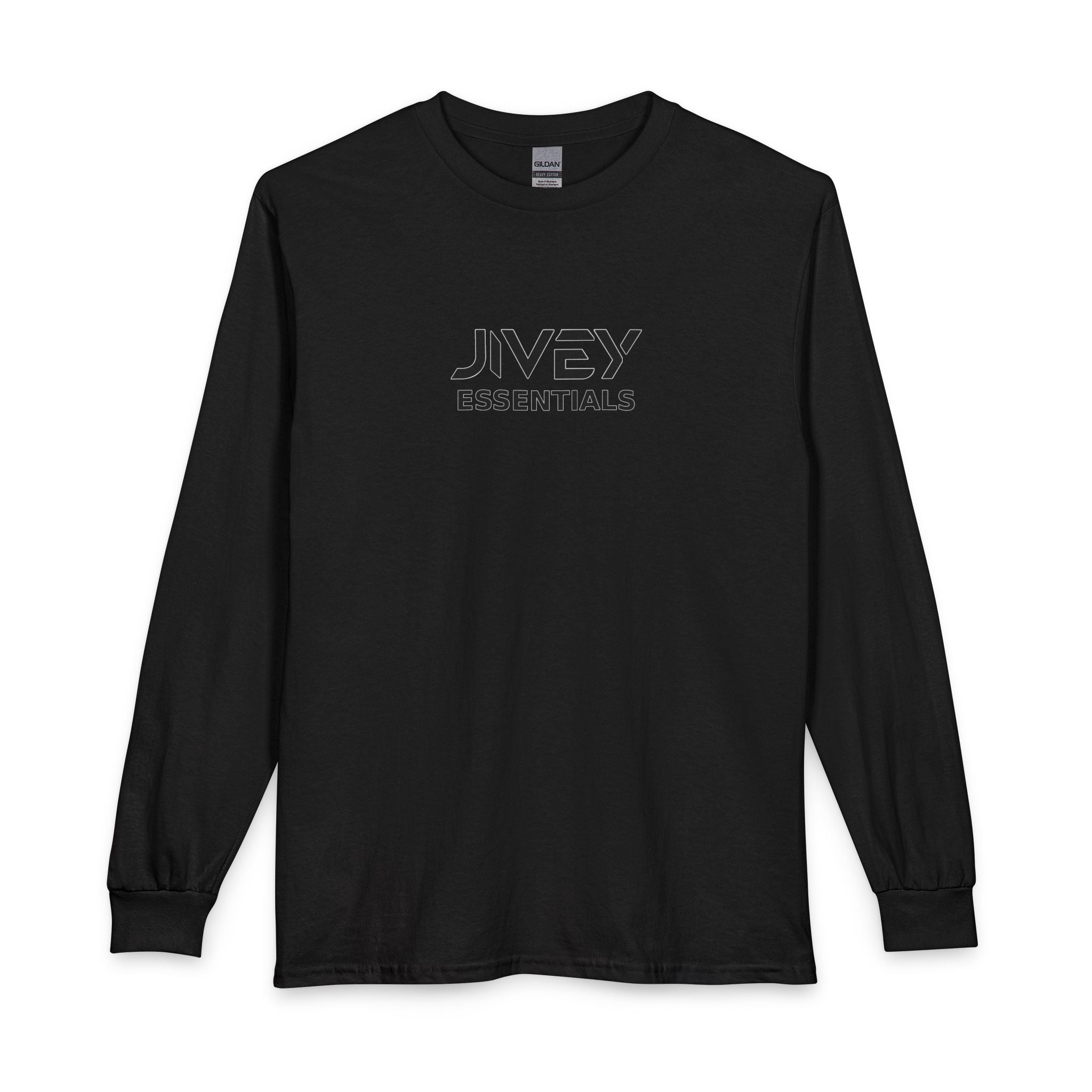 JIVEY Essentials Unisex Long Sleeve Cotton Rib Cuffs T-Shirt