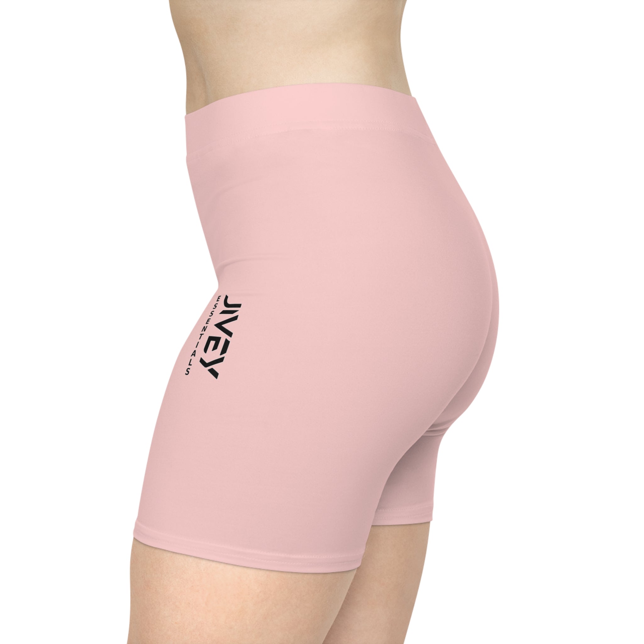 JIVEY Essentials Women's Moisture-wicking Skinny-fit Light Rose Biker Shorts