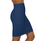 JIVEY Eminent Vibrant Slim-fit Mid-waist Navy Pencil Skirt