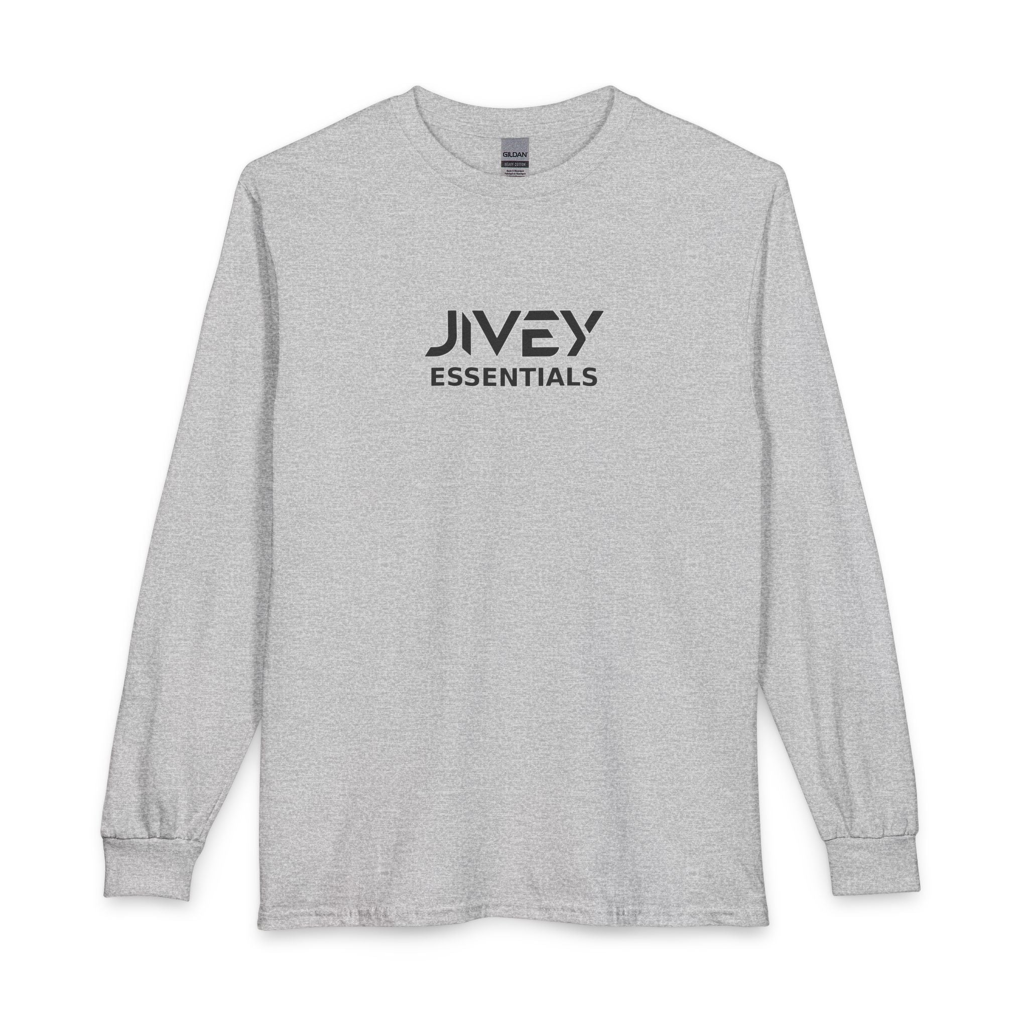 JIVEY Essentials Unisex Long Sleeve Cotton Rib Cuffs T-Shirt