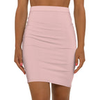 JIVEY Eminent Vibrant Slim-fit Mid-waist Light Rose Pencil Skirt