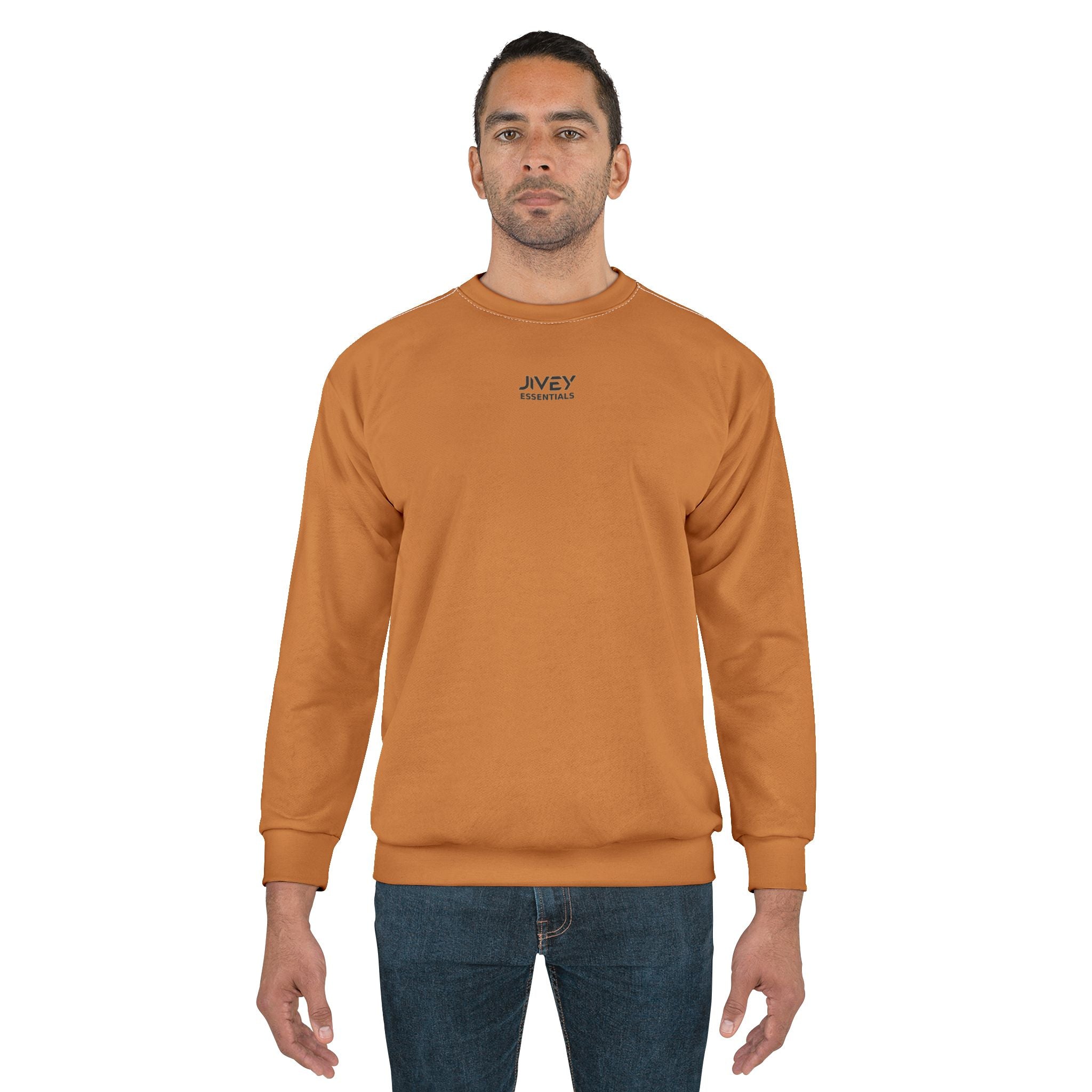 JIVEY Essentials Men's Classic-fit Tiger Orange Sweatshirt