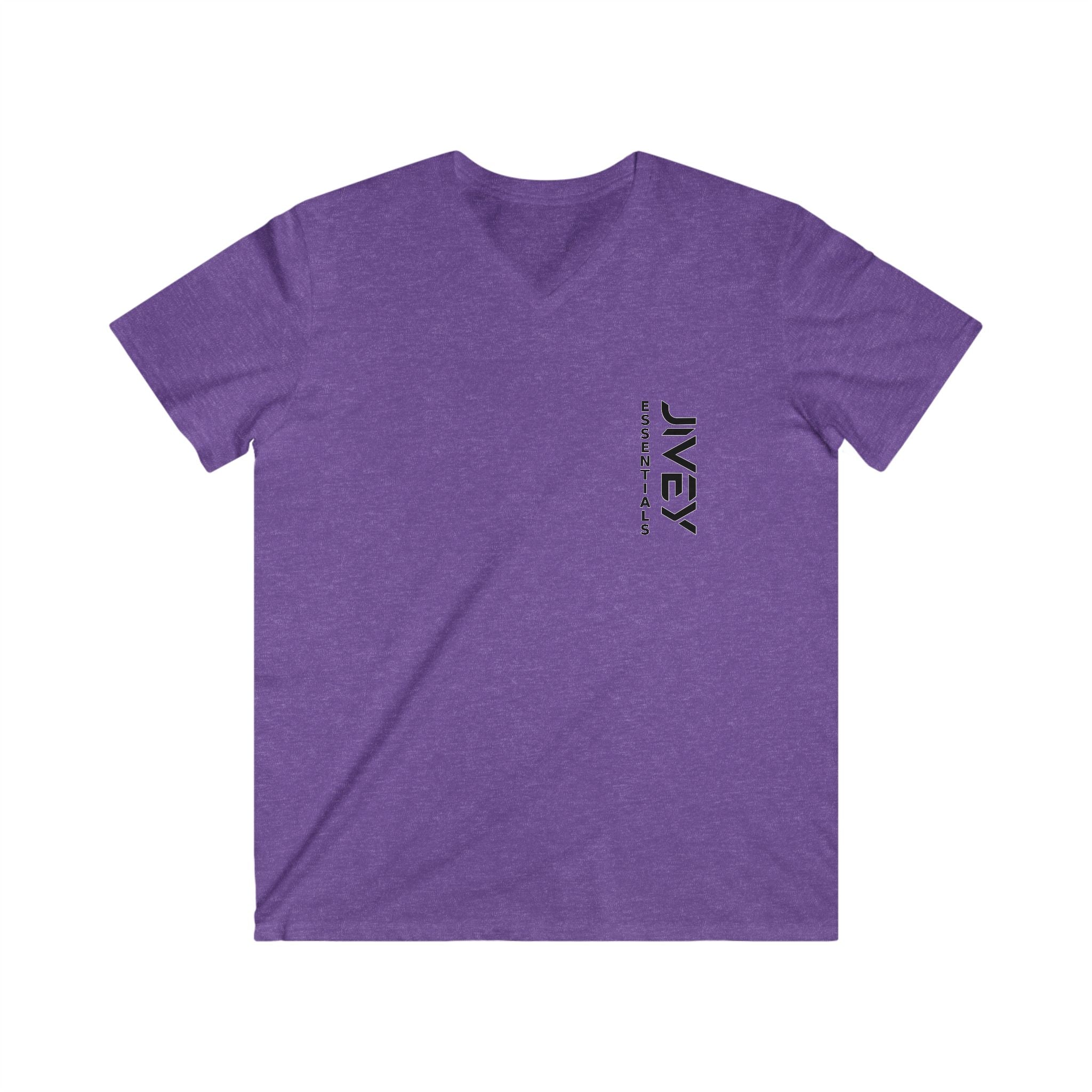 JIVEY Essentials Fitted V-Neck Short Sleeve Cotton Tee