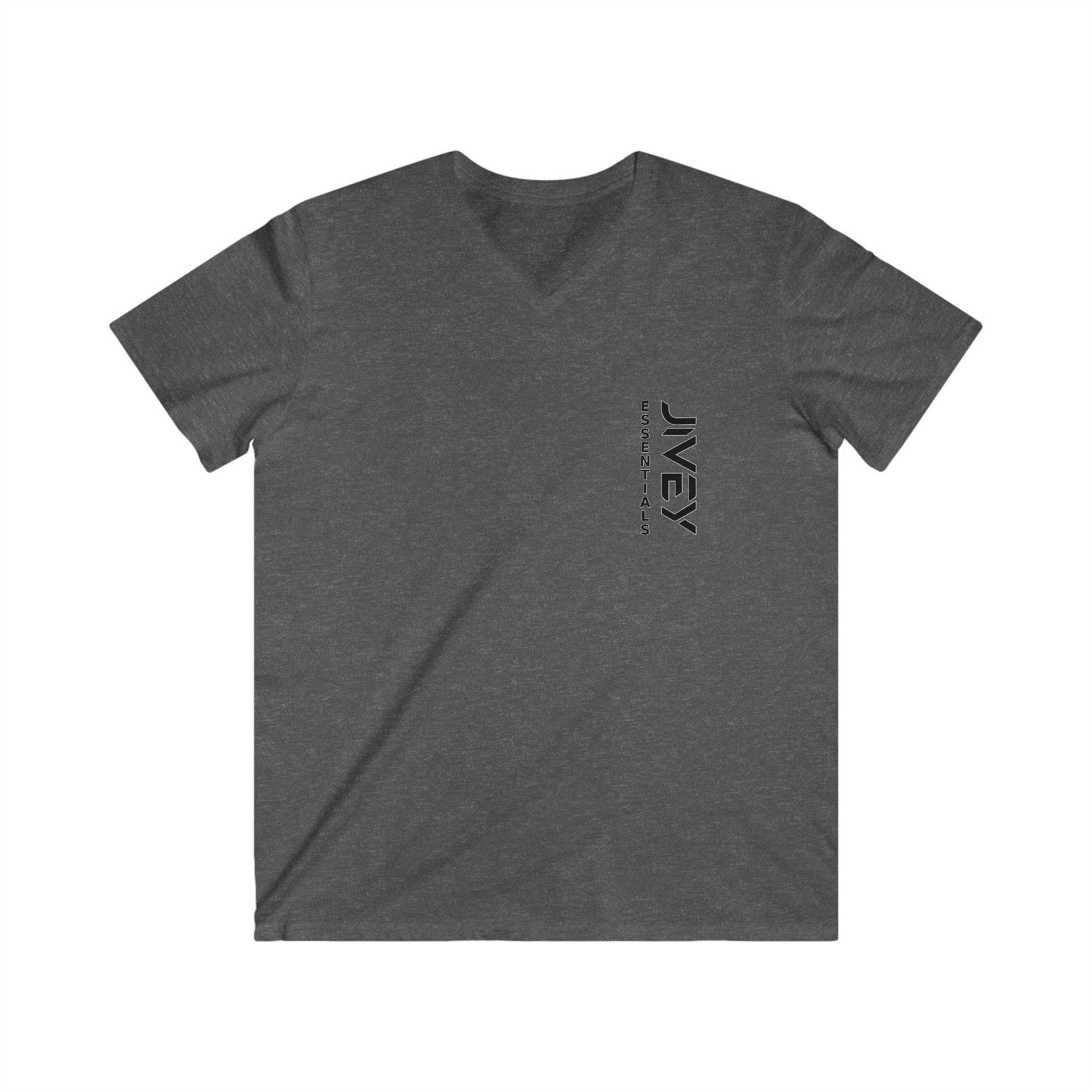 JIVEY Essentials Fitted V-Neck Short Sleeve Cotton Tee