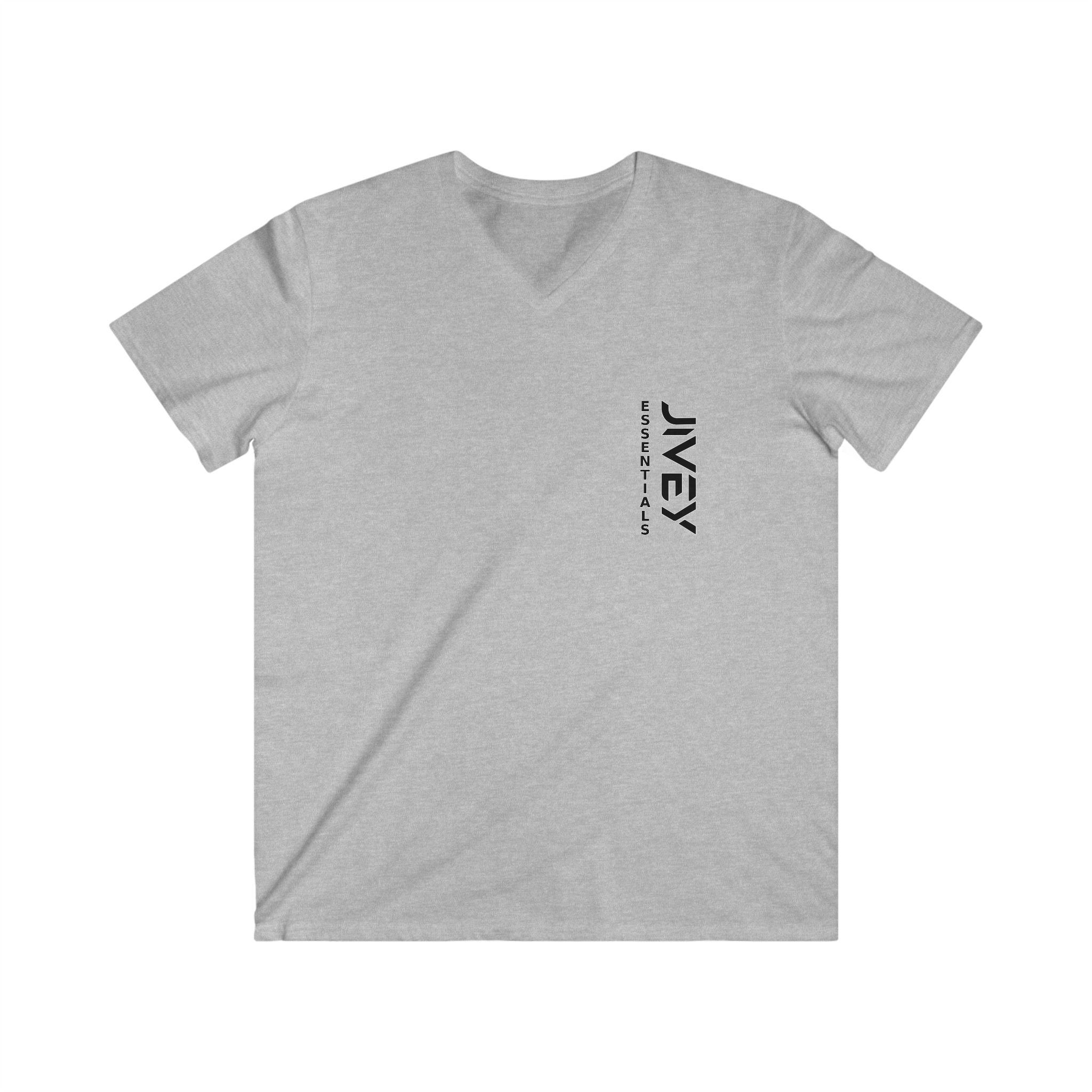 JIVEY Essentials Fitted V-Neck Short Sleeve Cotton Tee