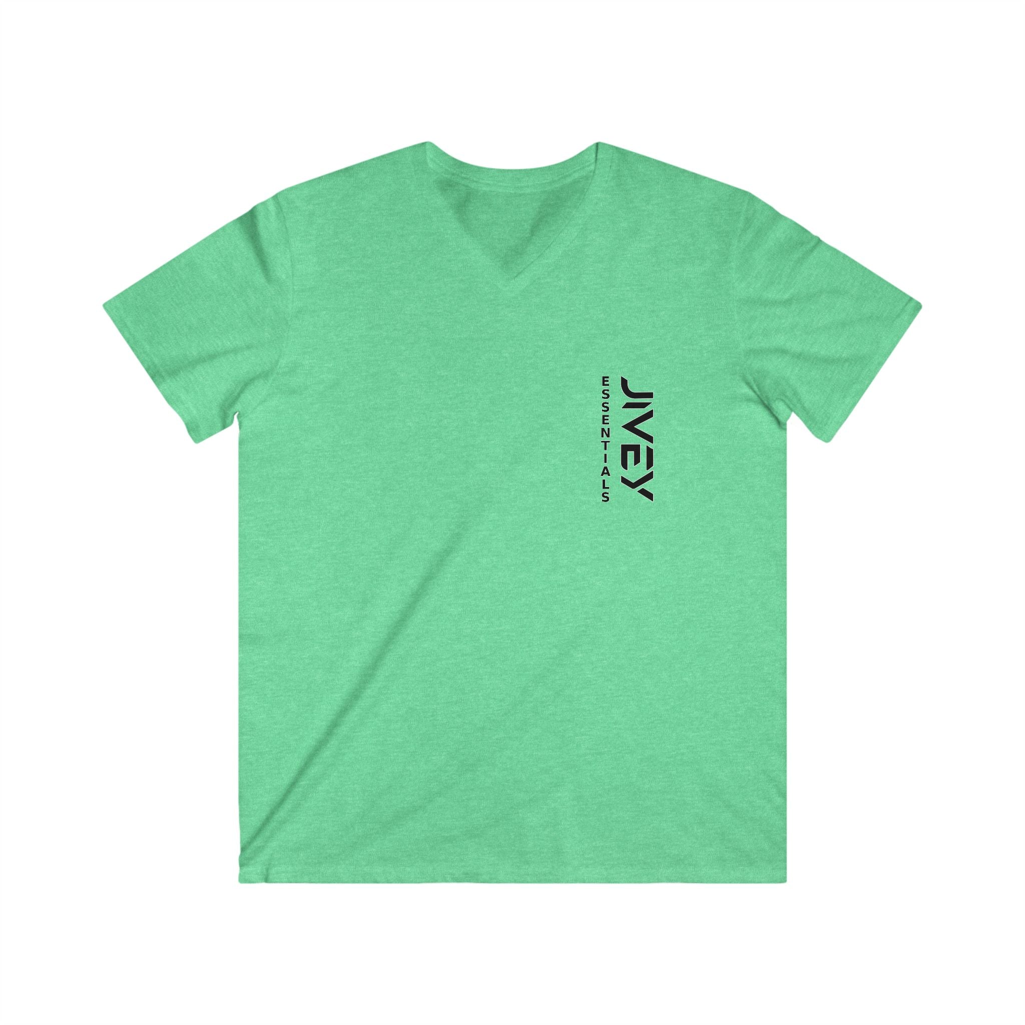 JIVEY Essentials Fitted V-Neck Short Sleeve Cotton Tee