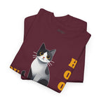 Cute Cat Cubist Style Grey Scaled Heavy Cotton Tee