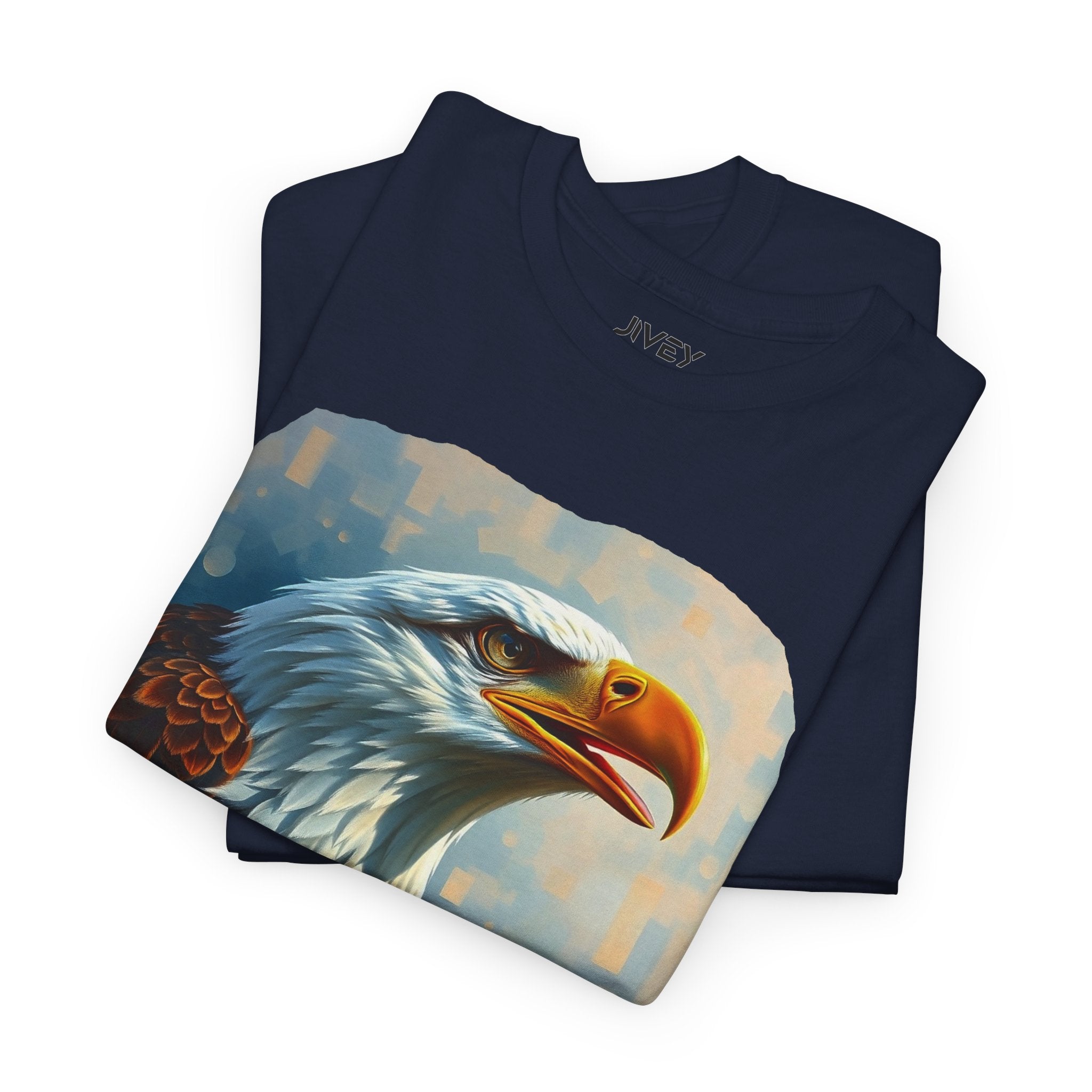 Bald Eagle National Mascot Oil Paint Unisex Heavy Cotton Tee