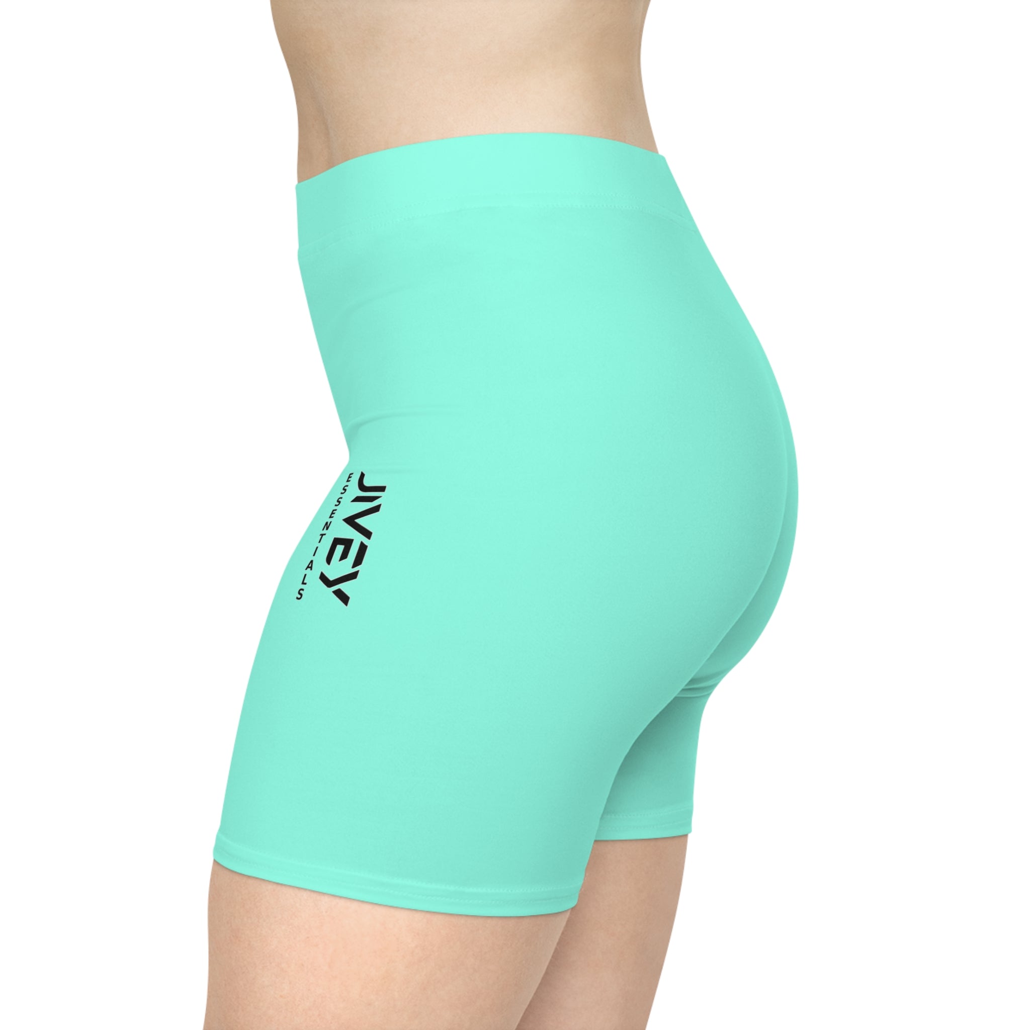 JIVEY Essentials Women's Moisture-wicking Skinny-fit Light Aquamarine Biker Shorts