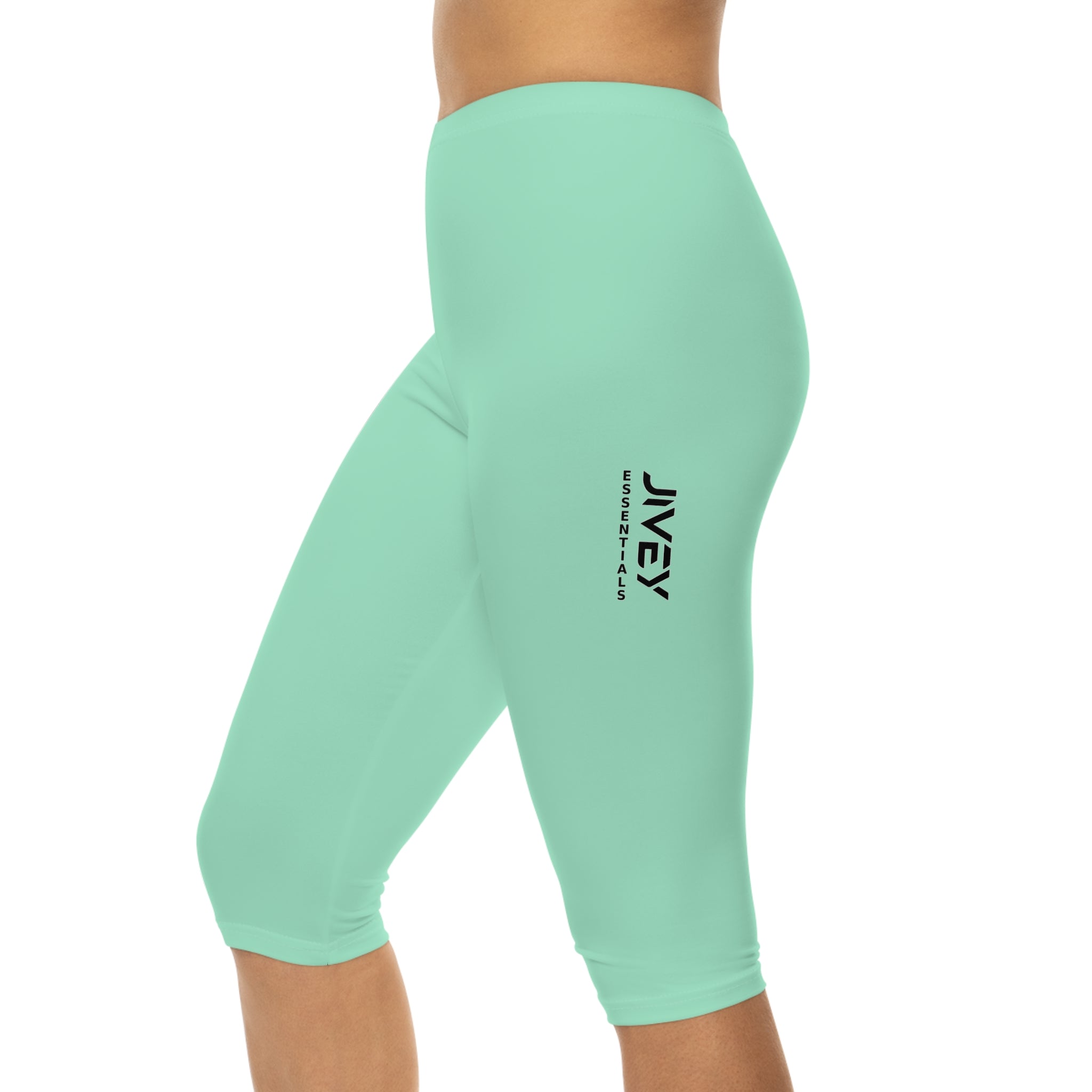 JIVEY Essentials Women’s Skinny-fit Dry Breathable Capri Magic Mint Leggings