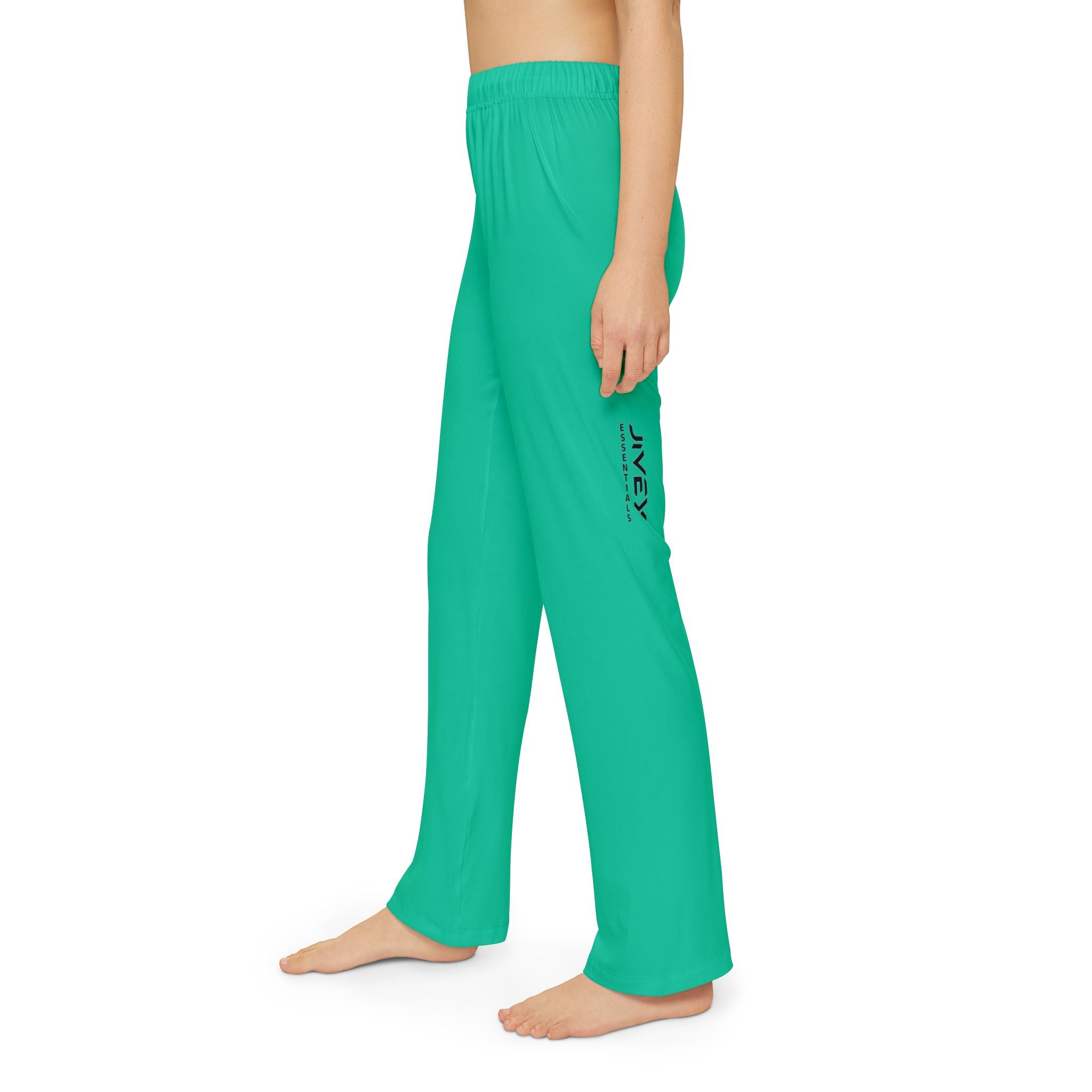 JIVEY Essentials Light-fabric Brushed Poly Caribbean Green Kids Lounge Pants