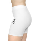 JIVEY Essentials Women's Moisture-wicking Skinny-fit White Biker Shorts