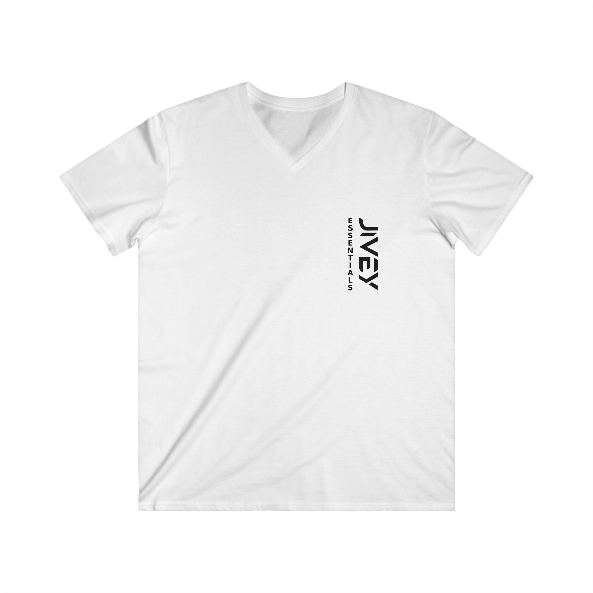 JIVEY Essentials Fitted V-Neck Short Sleeve Cotton Tee