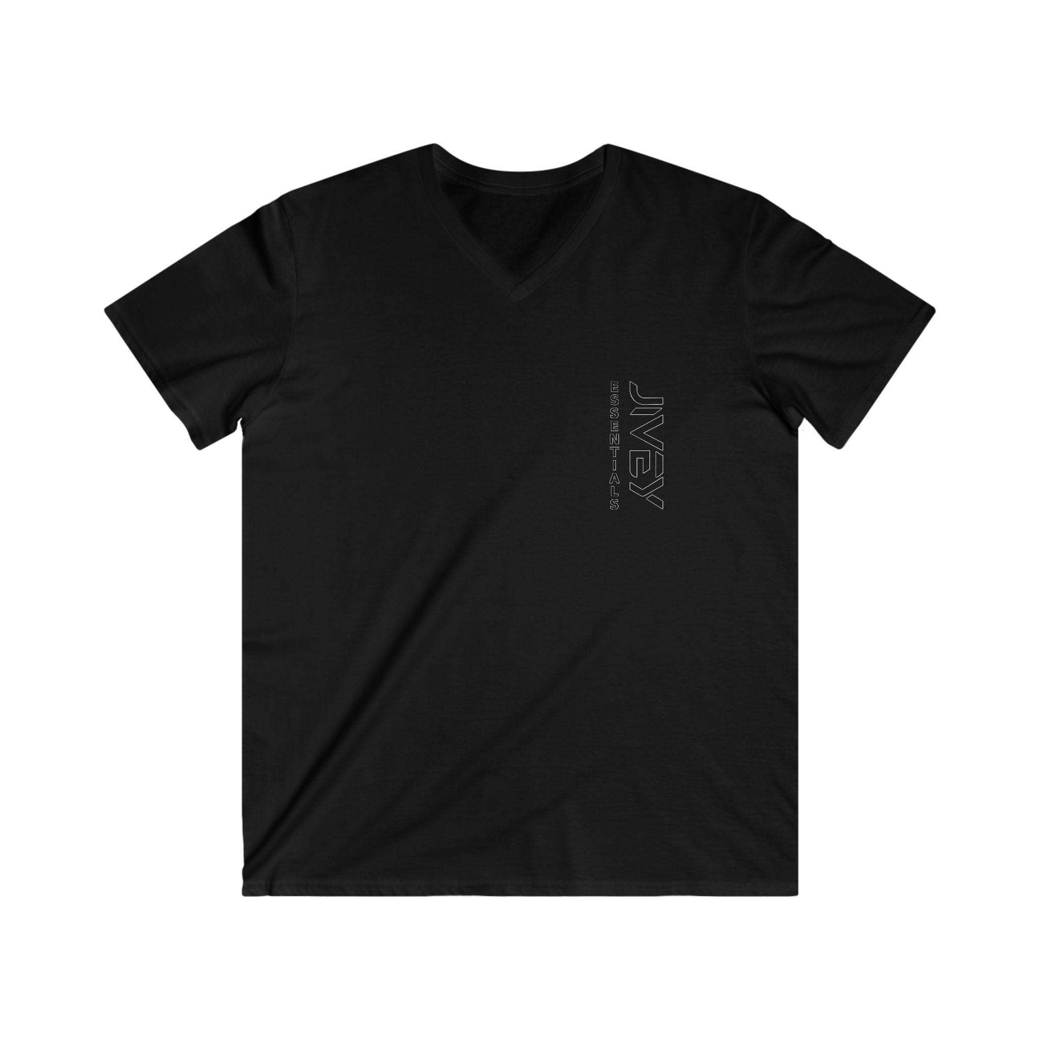 JIVEY Essentials Fitted V-Neck Short Sleeve Cotton Tee