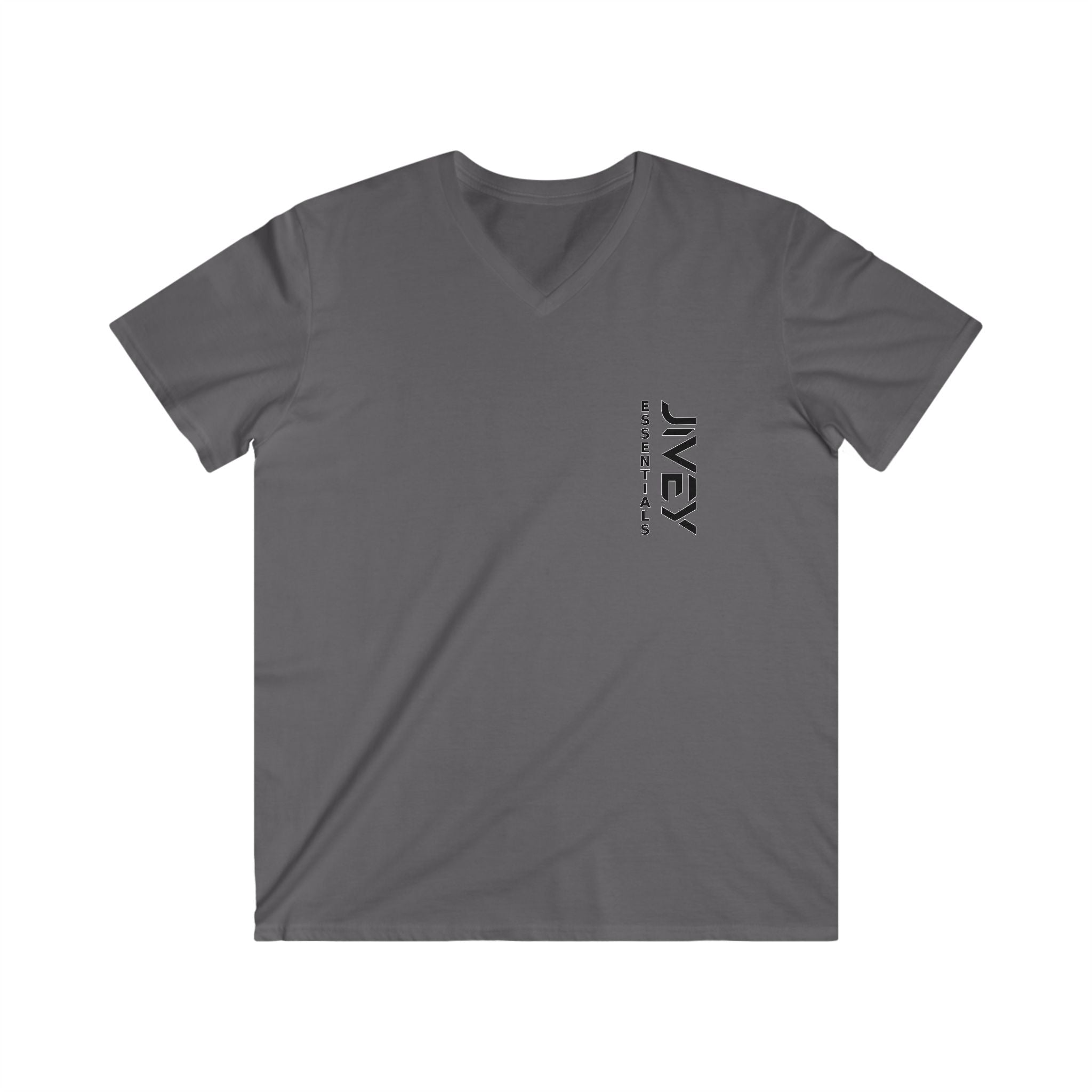 JIVEY Essentials Fitted V-Neck Short Sleeve Cotton Tee