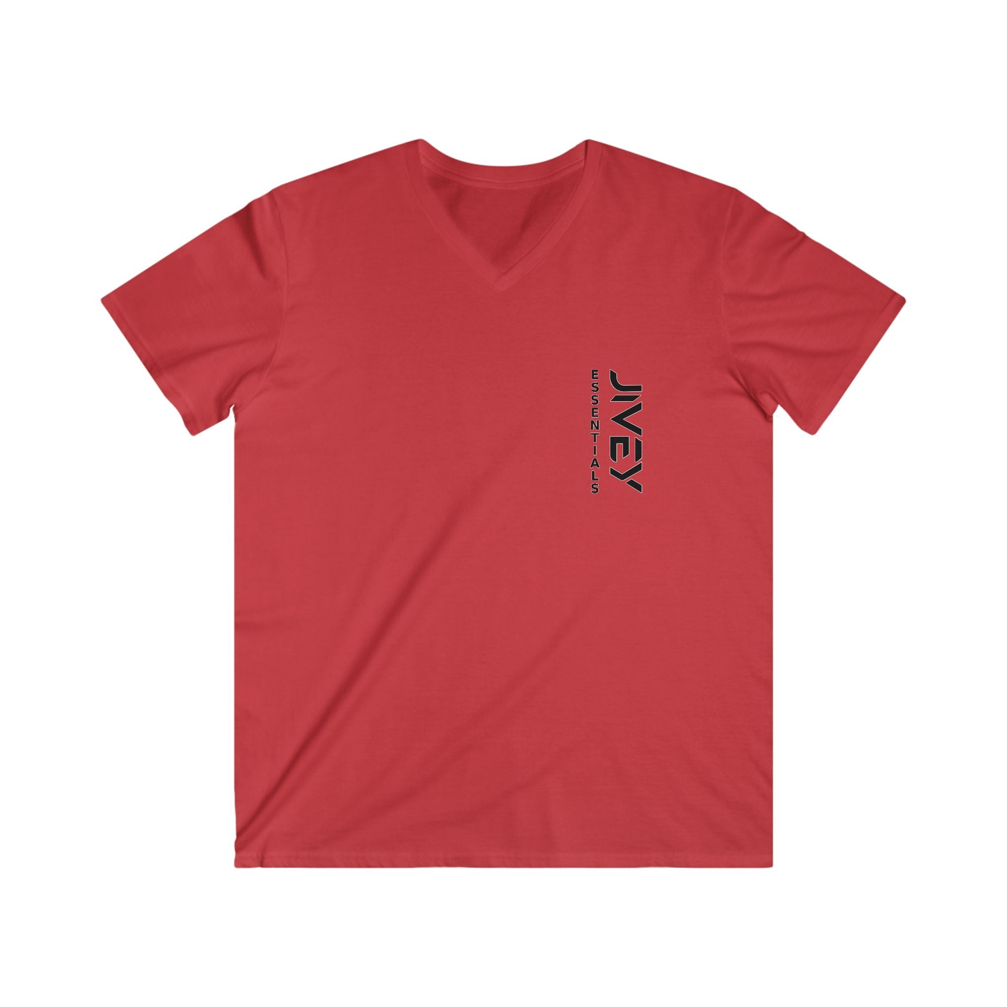 JIVEY Essentials Fitted V-Neck Short Sleeve Cotton Tee