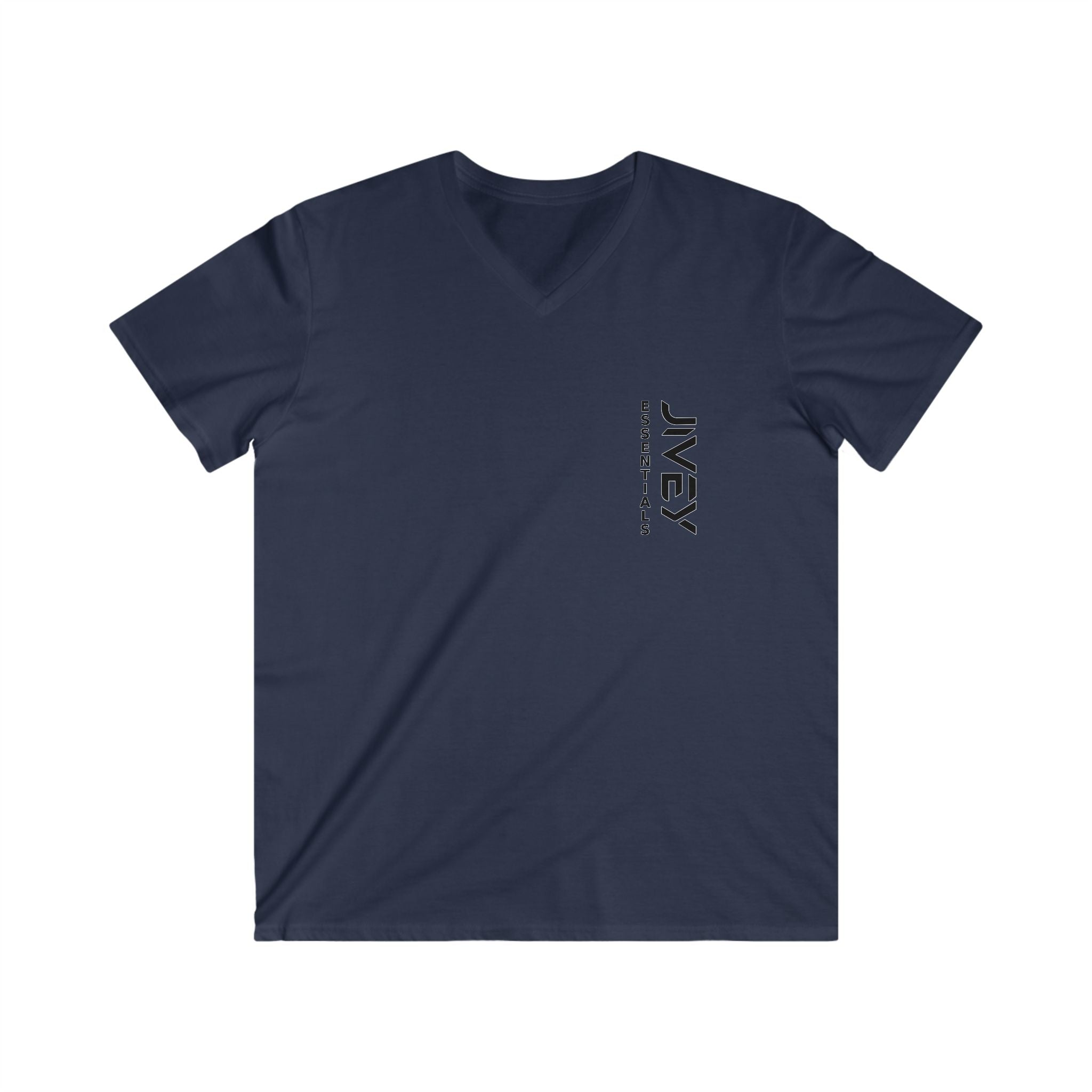 JIVEY Essentials Fitted V-Neck Short Sleeve Cotton Tee