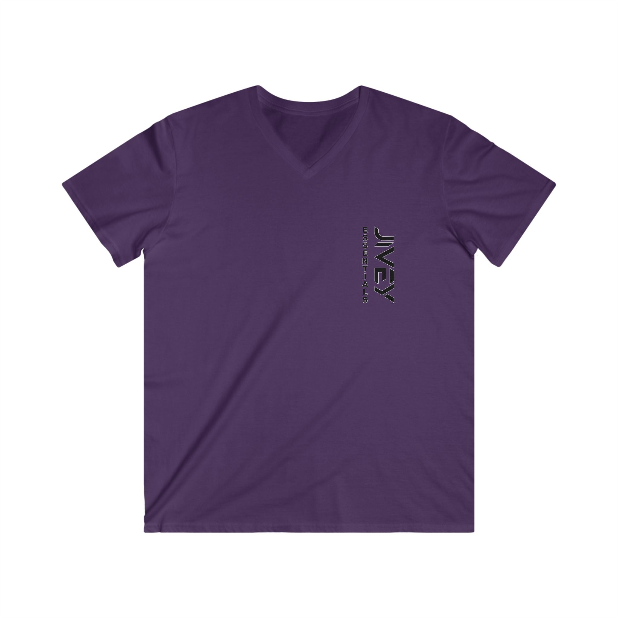 JIVEY Essentials Fitted V-Neck Short Sleeve Cotton Tee