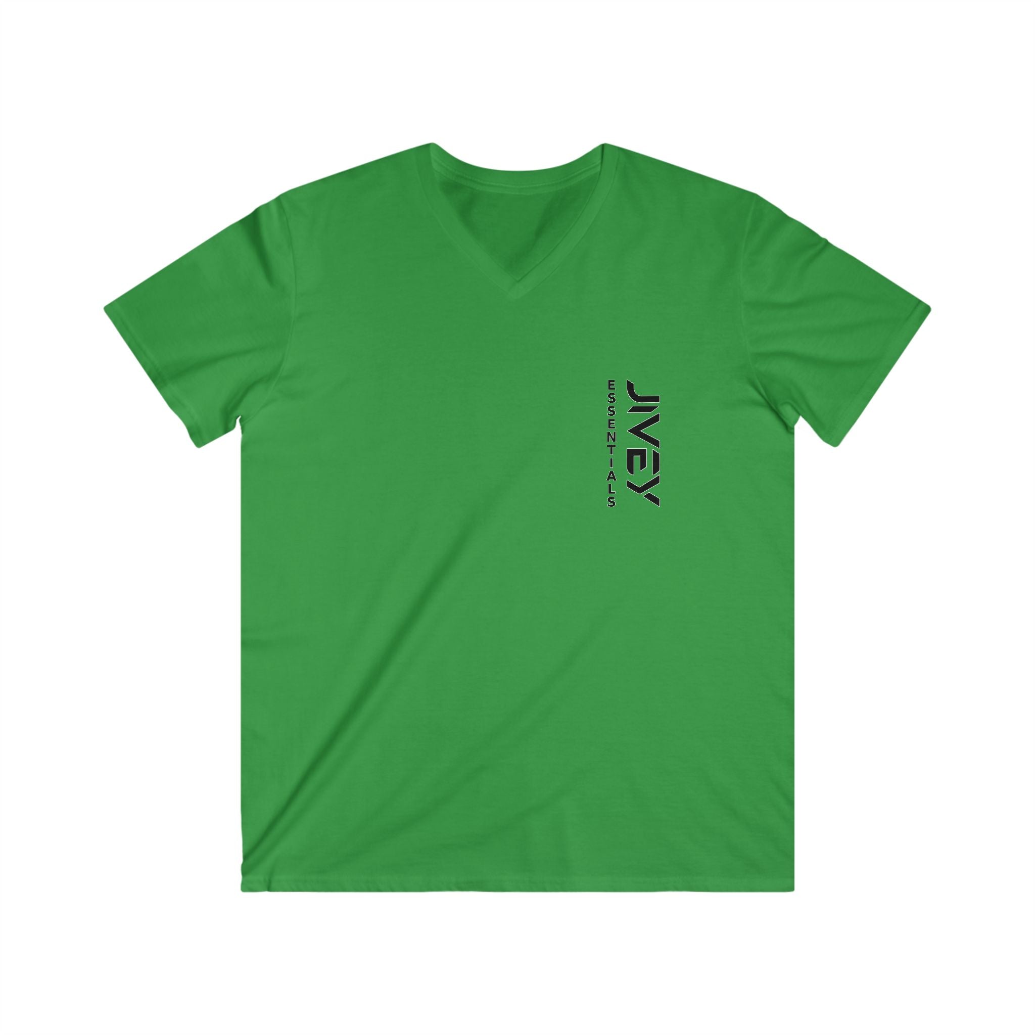 JIVEY Essentials Fitted V-Neck Short Sleeve Cotton Tee