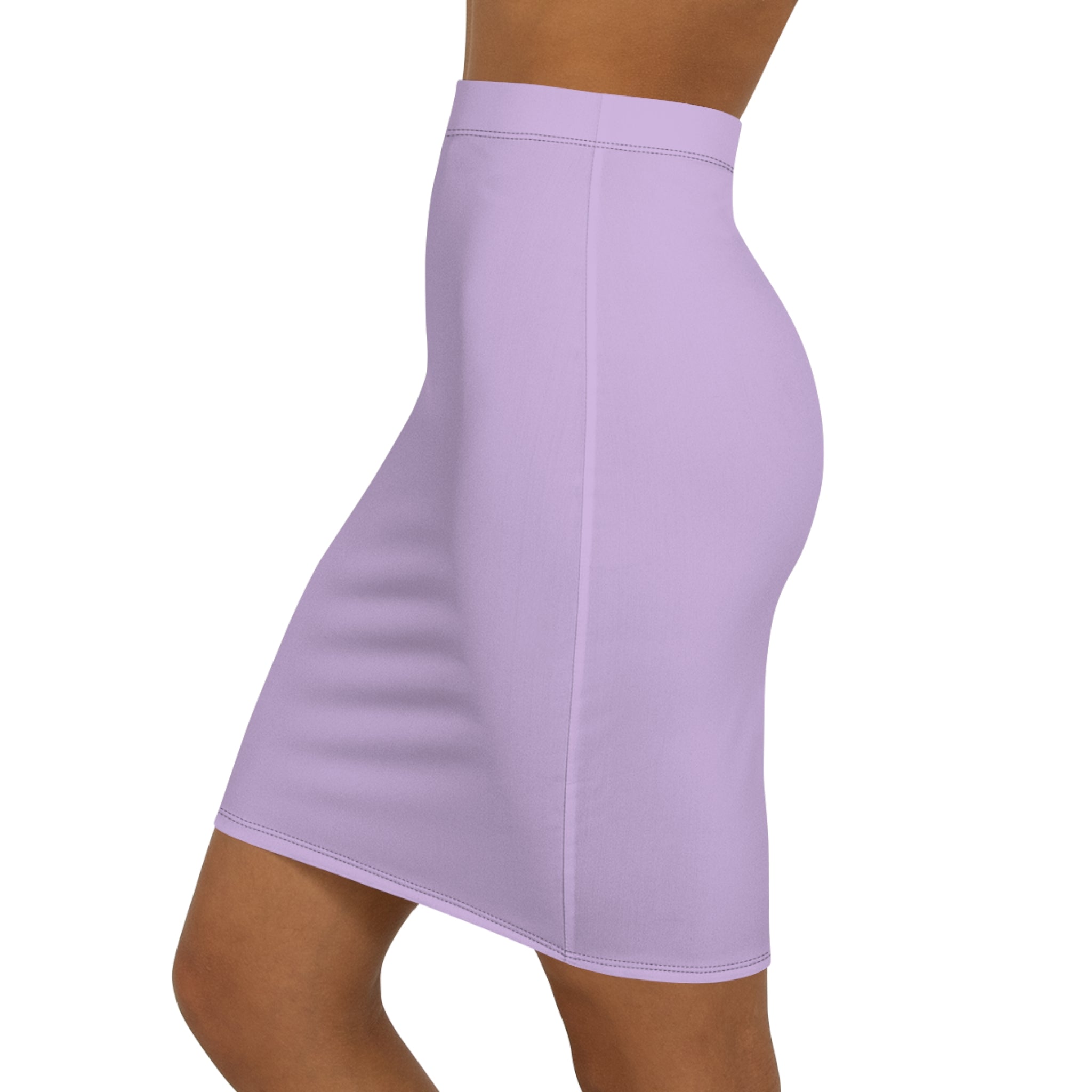 JIVEY Eminent Vibrant Slim-fit Mid-waist Mauve Pencil Skirt