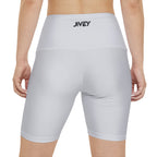 JIVEY Essentials Women's Comfy-fit Silver White Workout Shorts