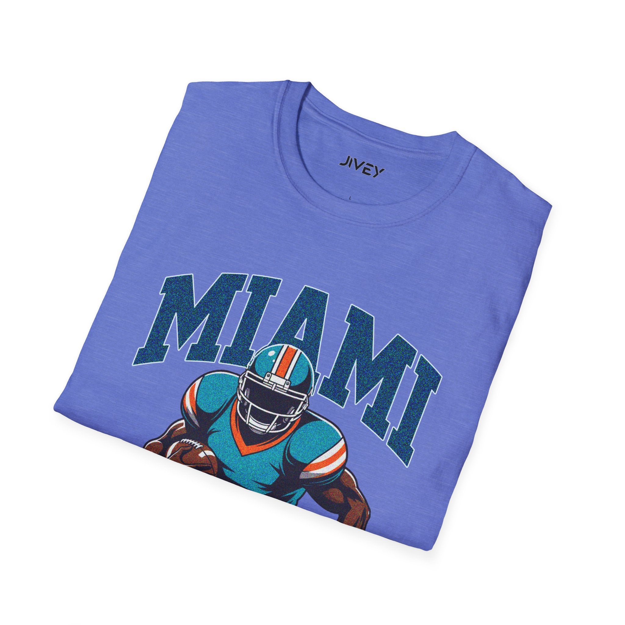 Miami Full Blitz Football Blue Tones Tee