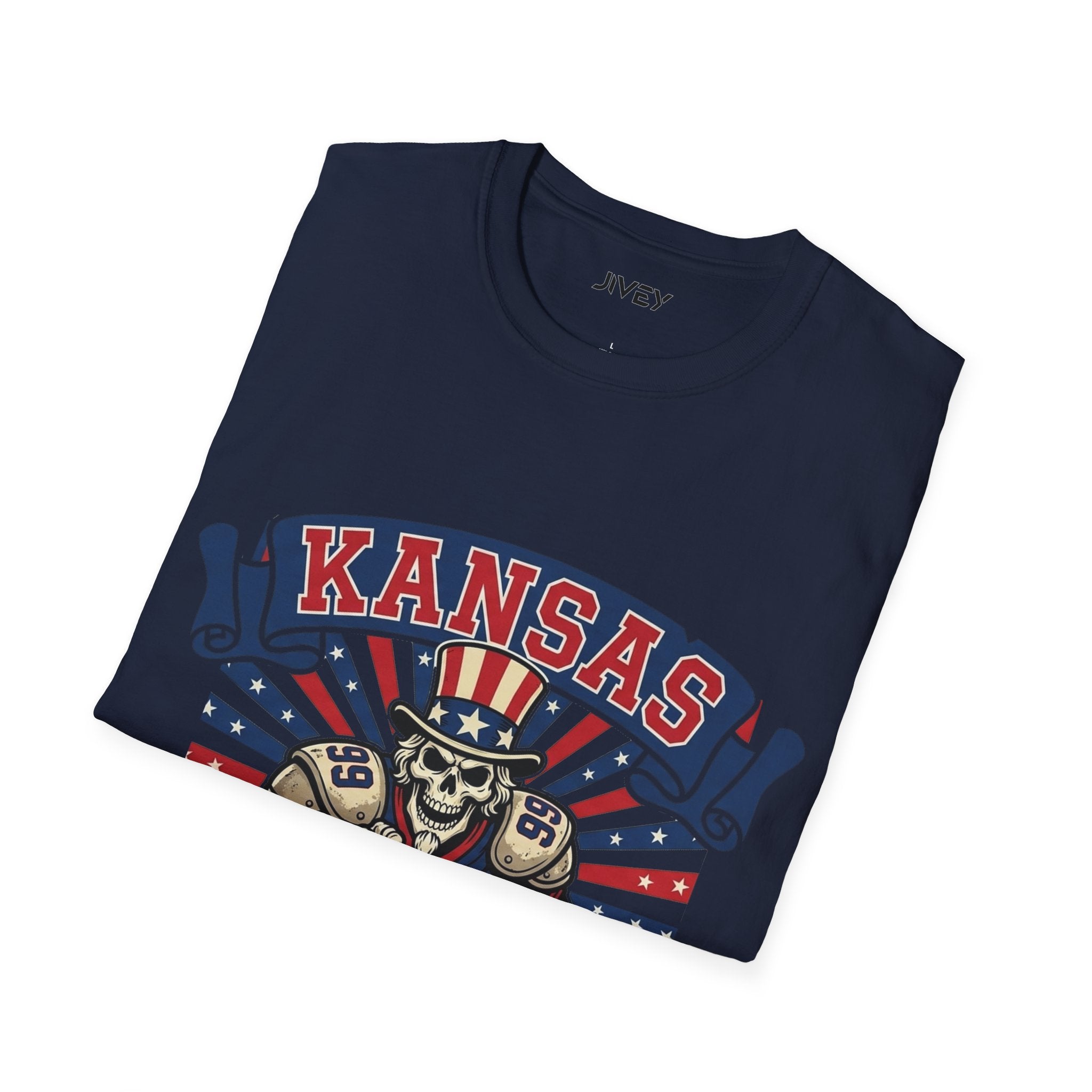 Kansas Heavy Hits Football Dark Tee