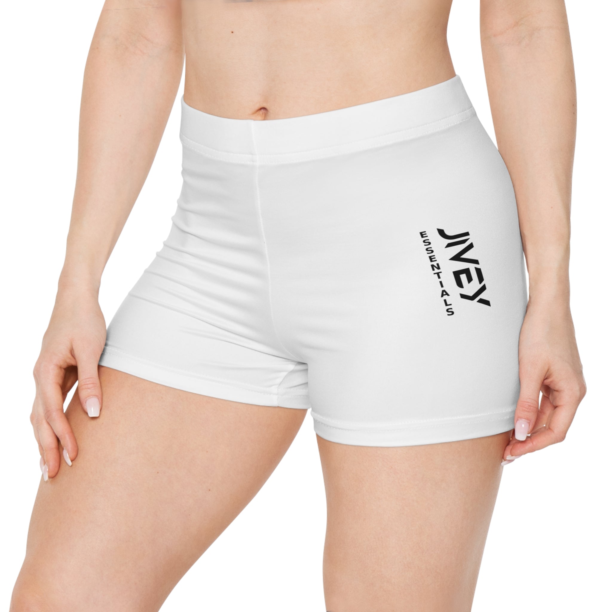 JIVEY Essentials Women's Brushed Faux Skinny-fit White Shorts
