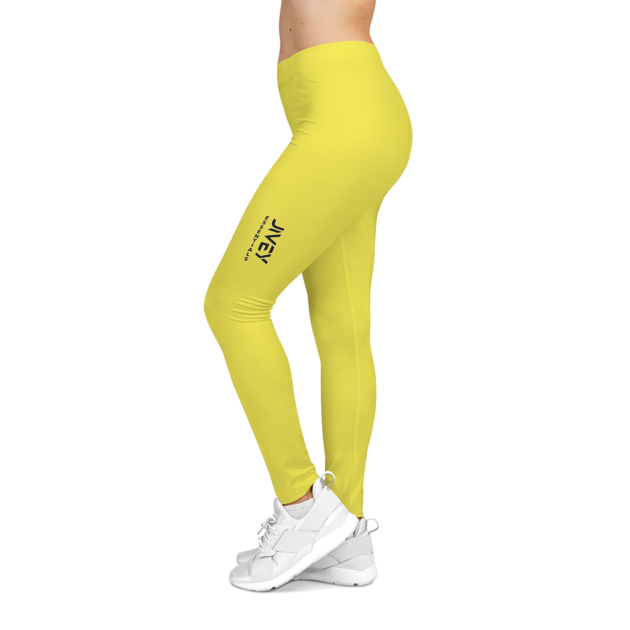 JIVEY Essentials Women's Stretchable Durable Lemon Yellow Casual Leggings