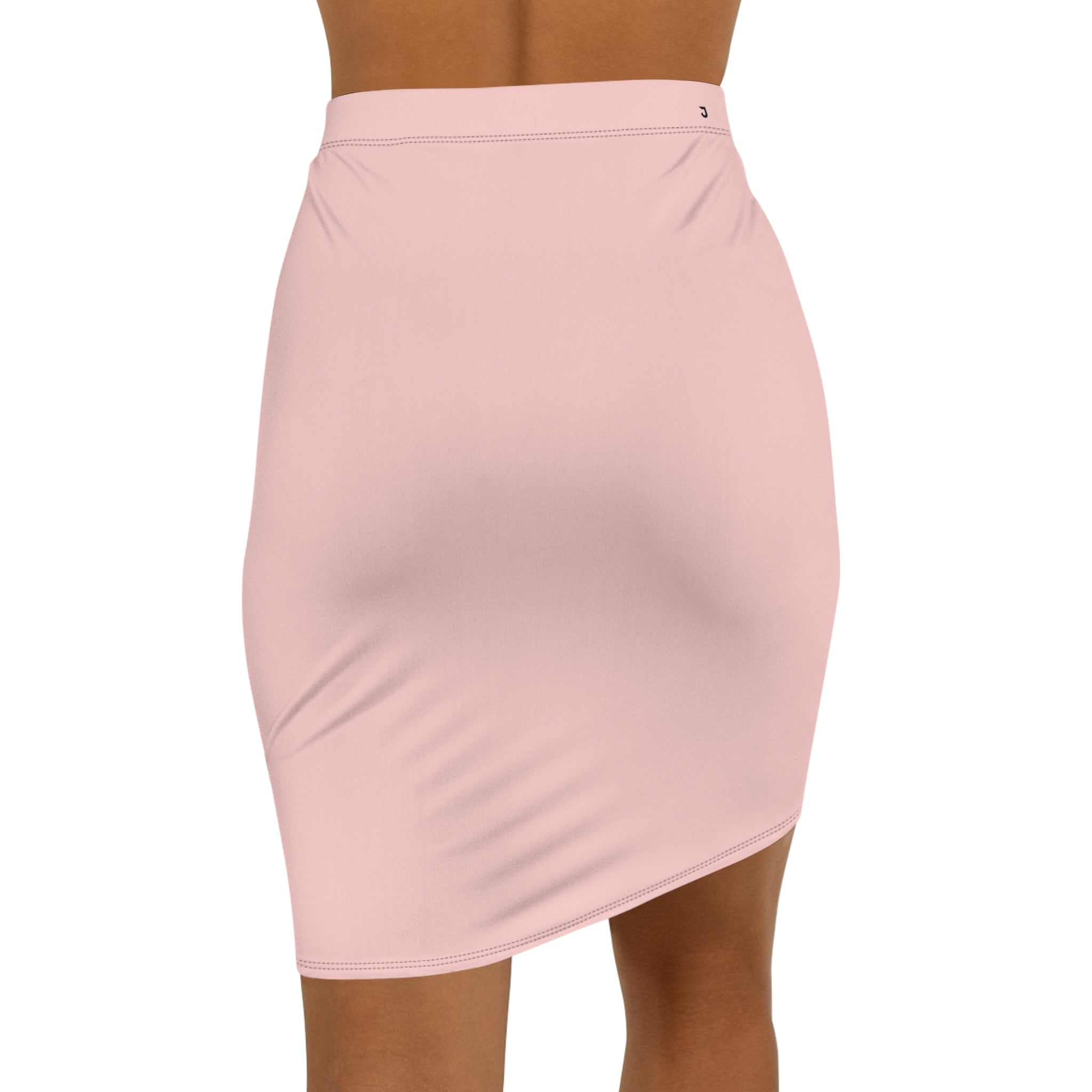 JIVEY Eminent Vibrant Slim-fit Mid-waist Light Rose Pencil Skirt