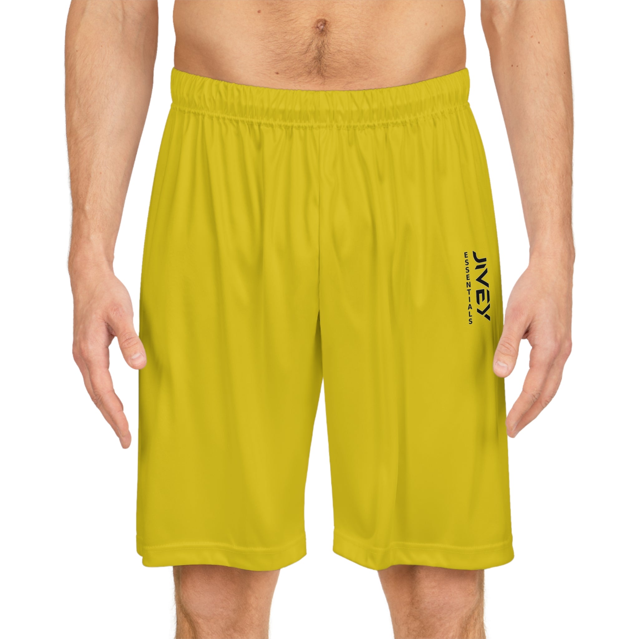 JIVEY Essentials Men's Moisture-wicking Yellow Basketball Shorts