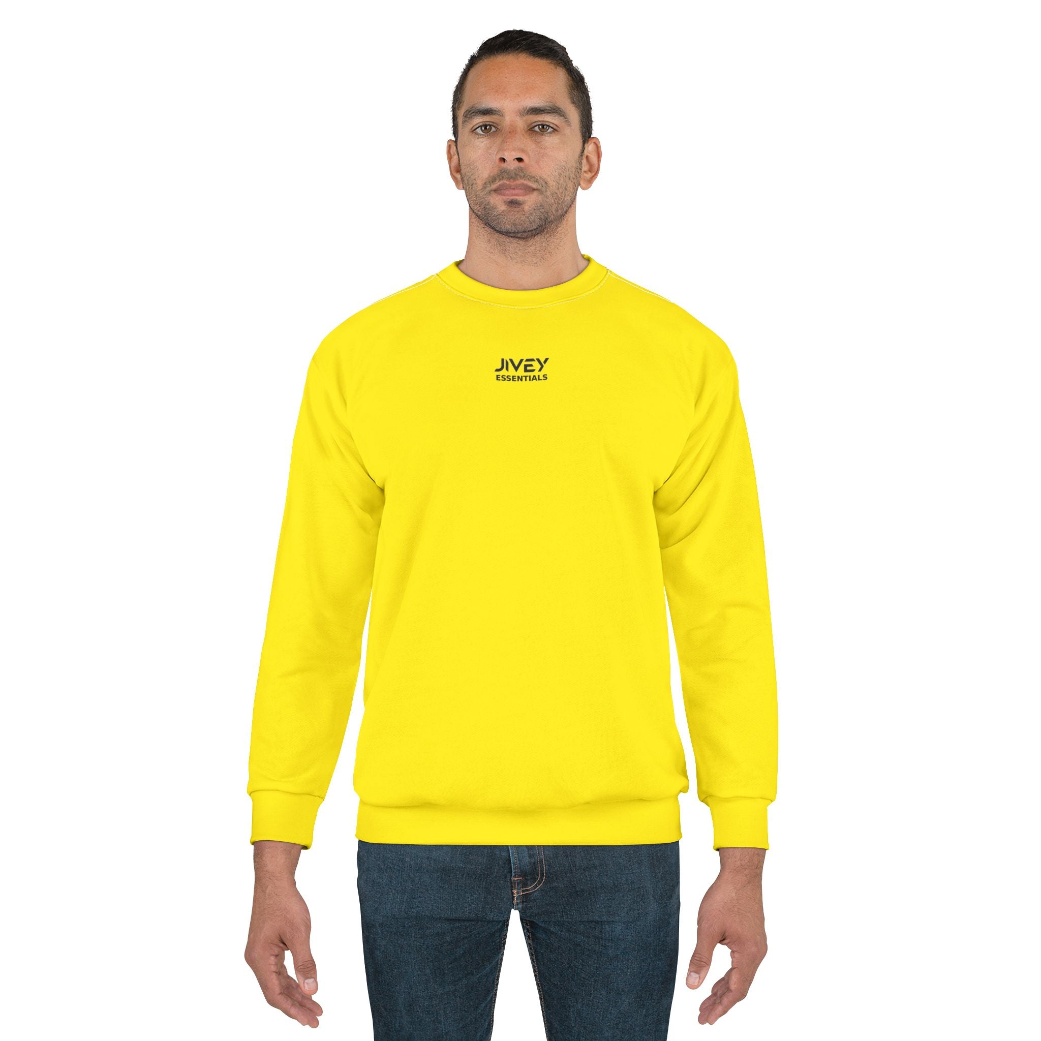 JIVEY Essentials Men's Classic-fit Canary Yellow Sweatshirt