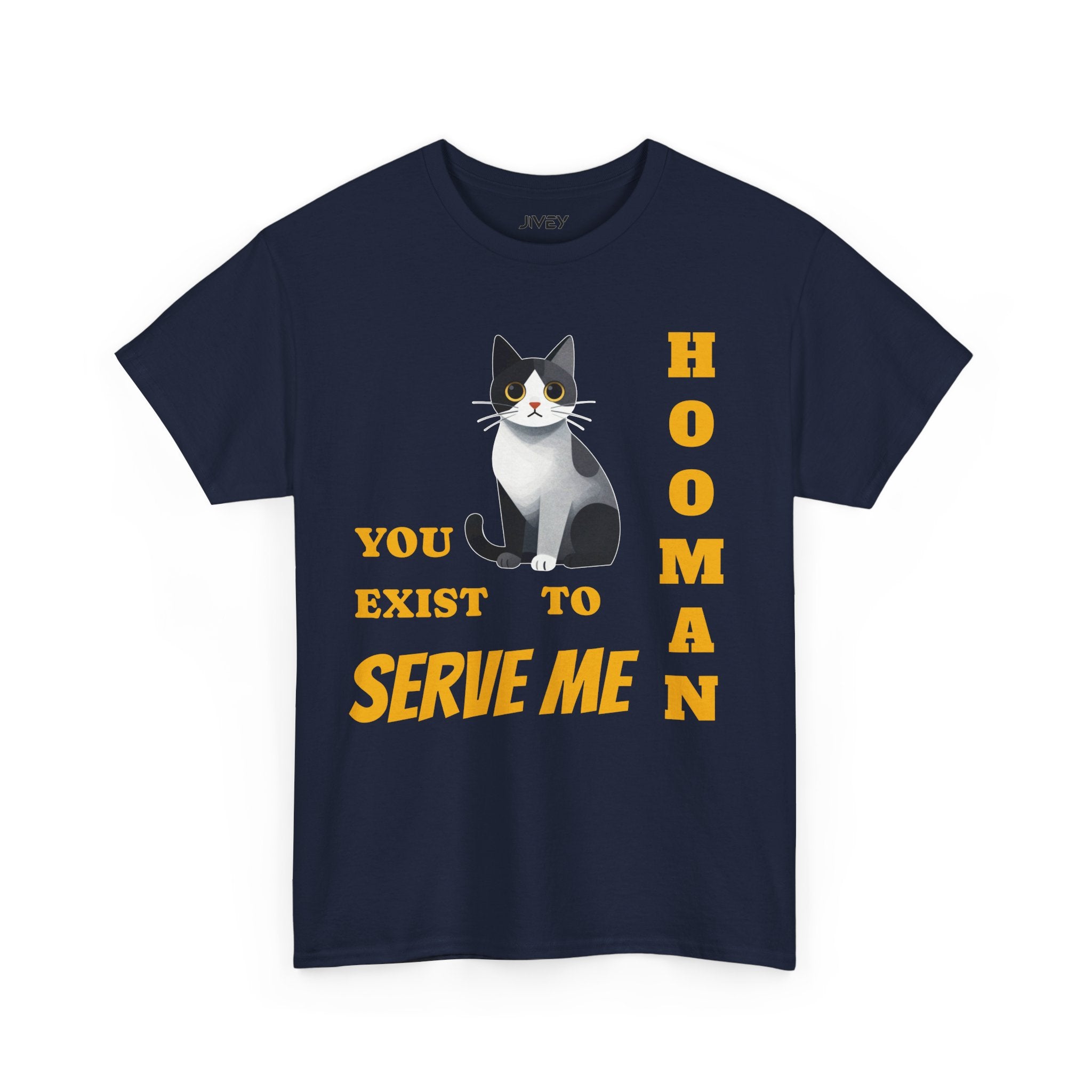 Cute Cat Cubist Style Grey Scaled Heavy Cotton Tee