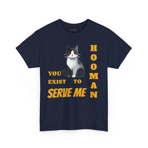Cute Cat Cubist Style Grey Scaled Heavy Cotton Tee