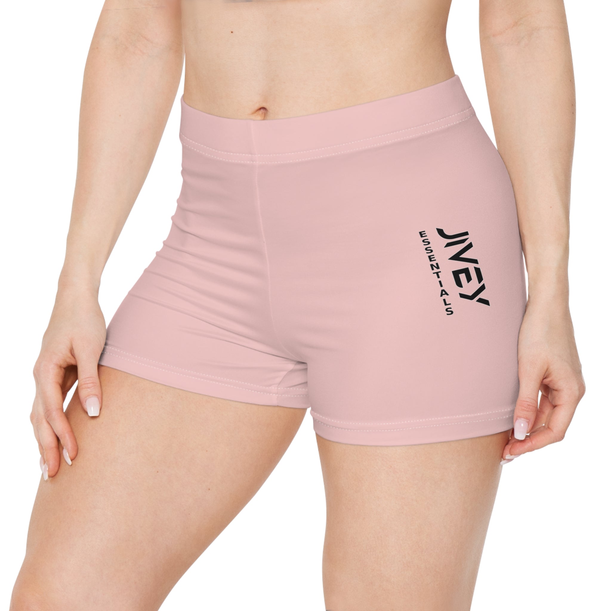 JIVEY Essentials Women's Brushed Faux Skinny-fit Light Rose Shorts
